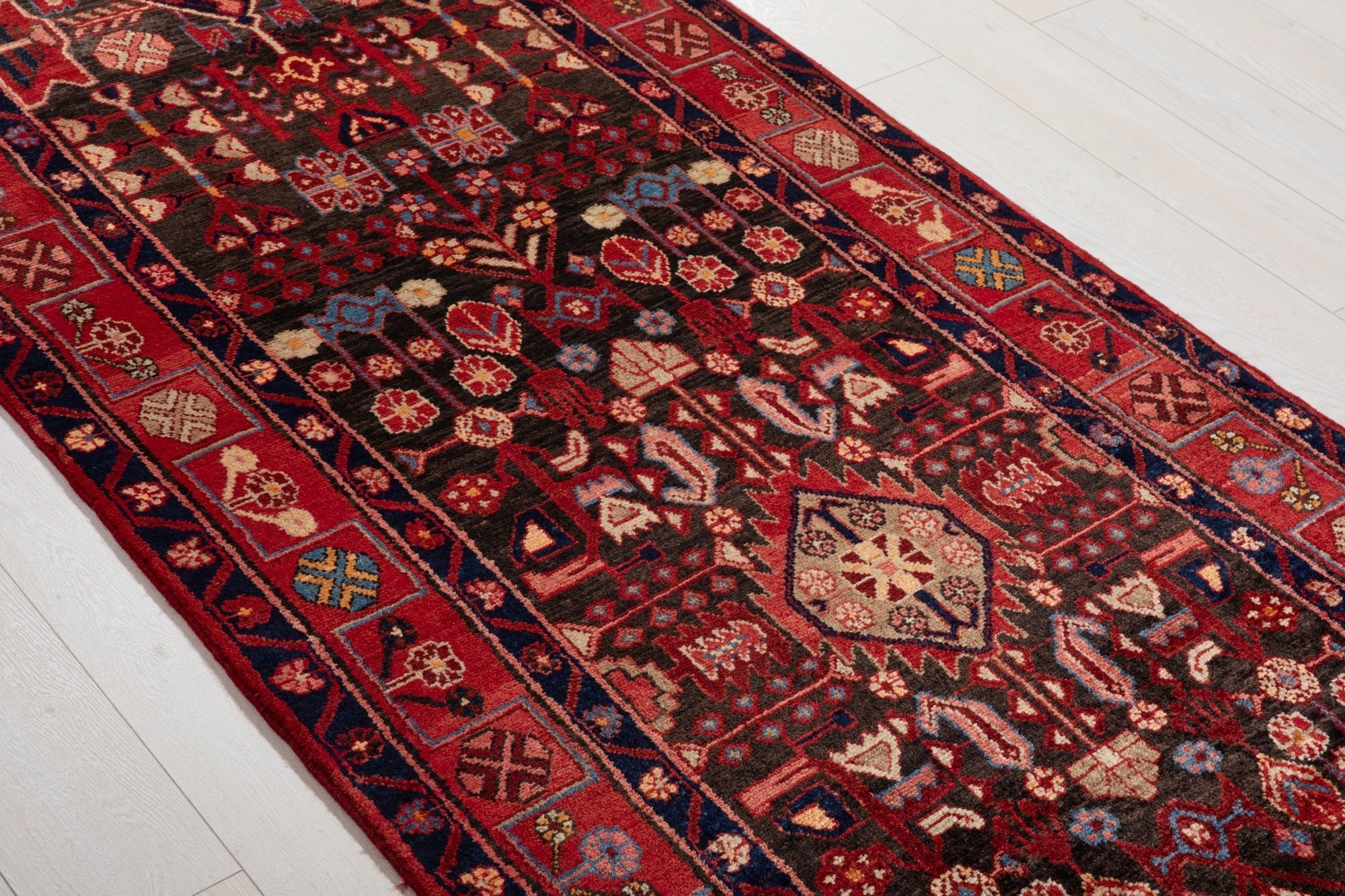 Hand-Knotted Vintage Wool Runner Rug – 16' 4" x 3' 6" (499 x 107 cm) - Yasi & Fara