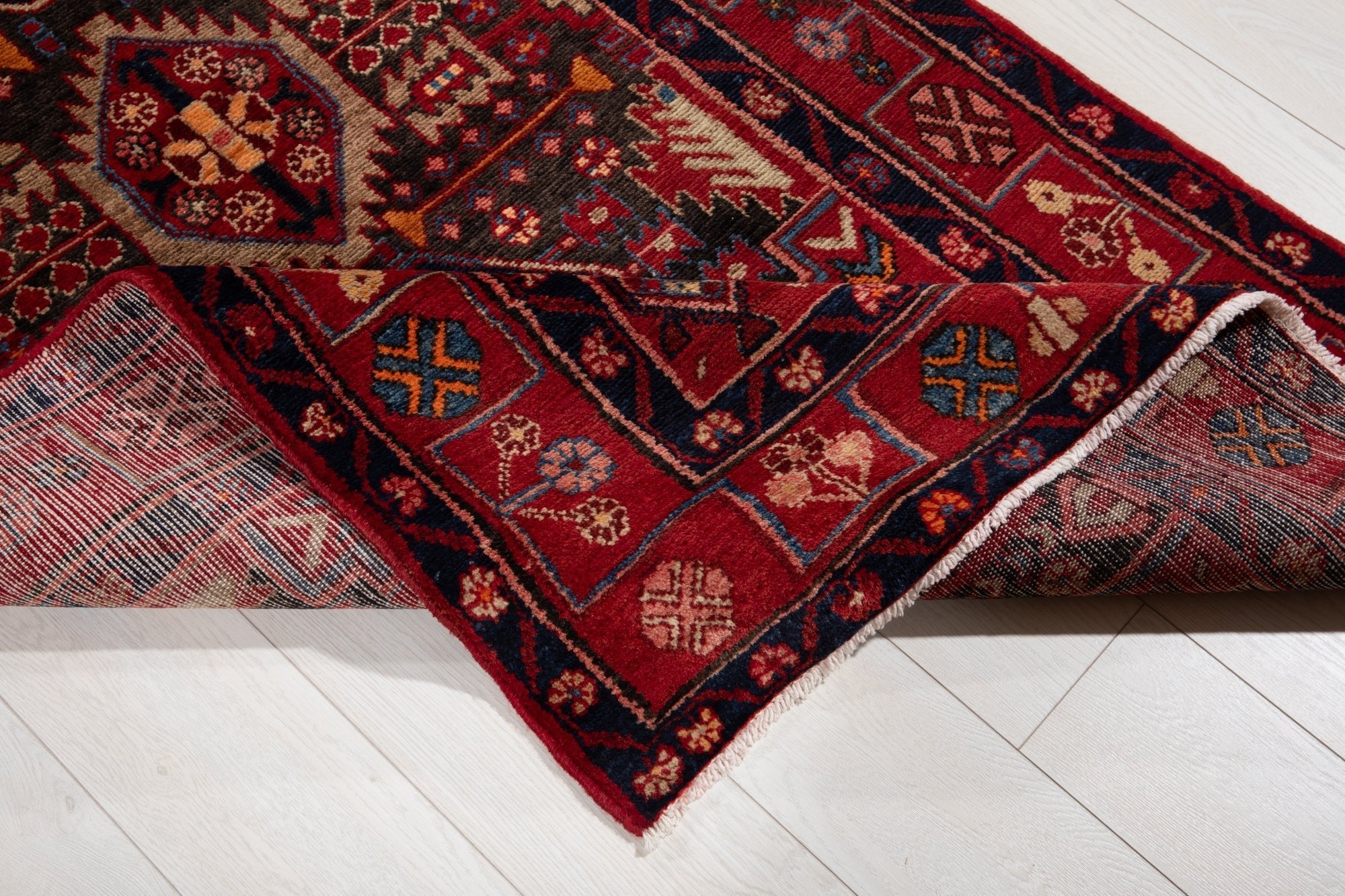 Hand-Knotted Vintage Wool Runner Rug – 16' 4" x 3' 6" (499 x 107 cm) - Yasi & Fara