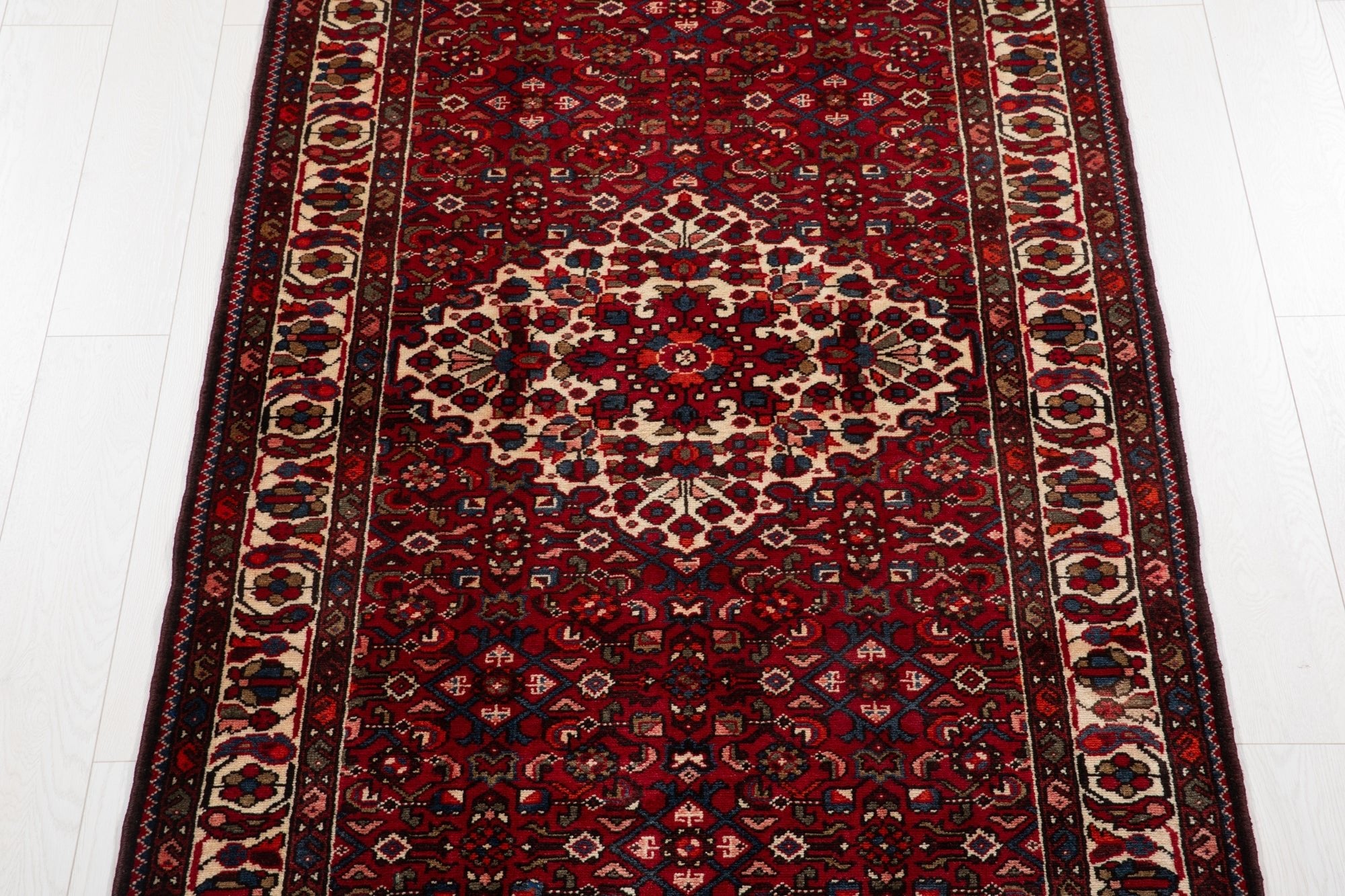Hand-Knotted Vintage Wool Runner Rug – 9' 9" x 3' 8" (297 x 113 cm - Yasi & Fara