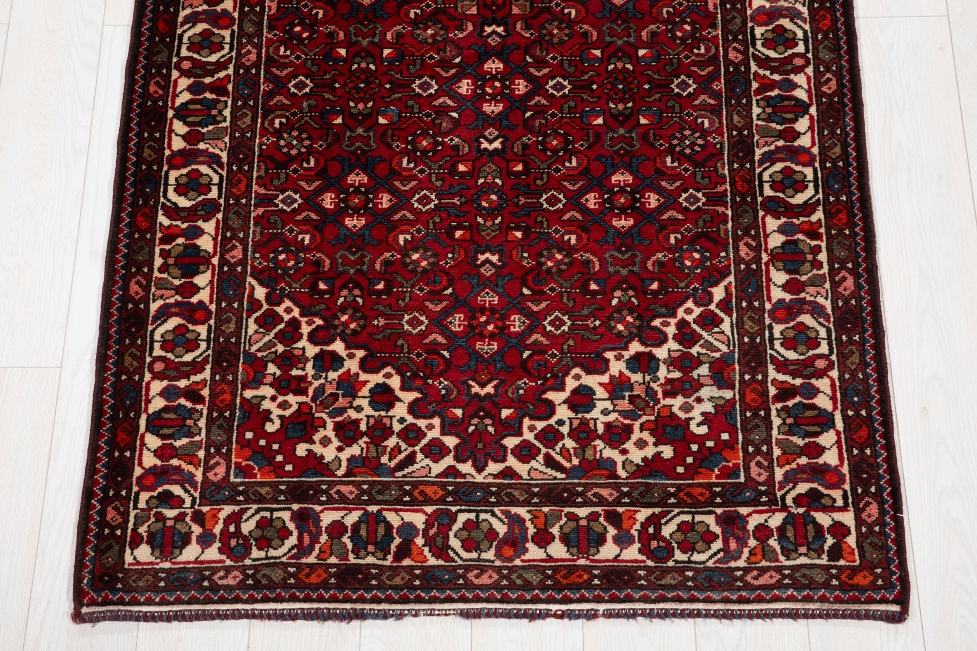 Hand-Knotted Vintage Wool Runner Rug – 9' 9" x 3' 8" (297 x 113 cm - Yasi & Fara