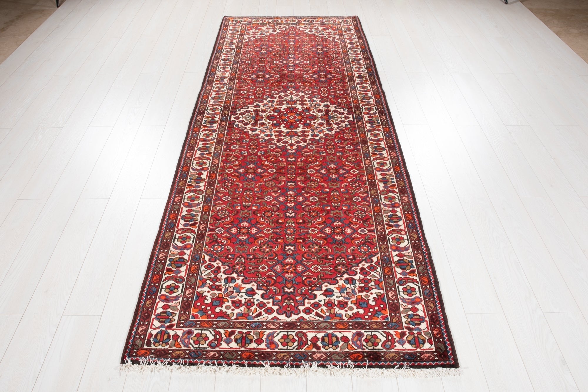Hand-Knotted Vintage Wool Runner Rug – 9' 9" x 3' 8" (297 x 113 cm - Yasi & Fara