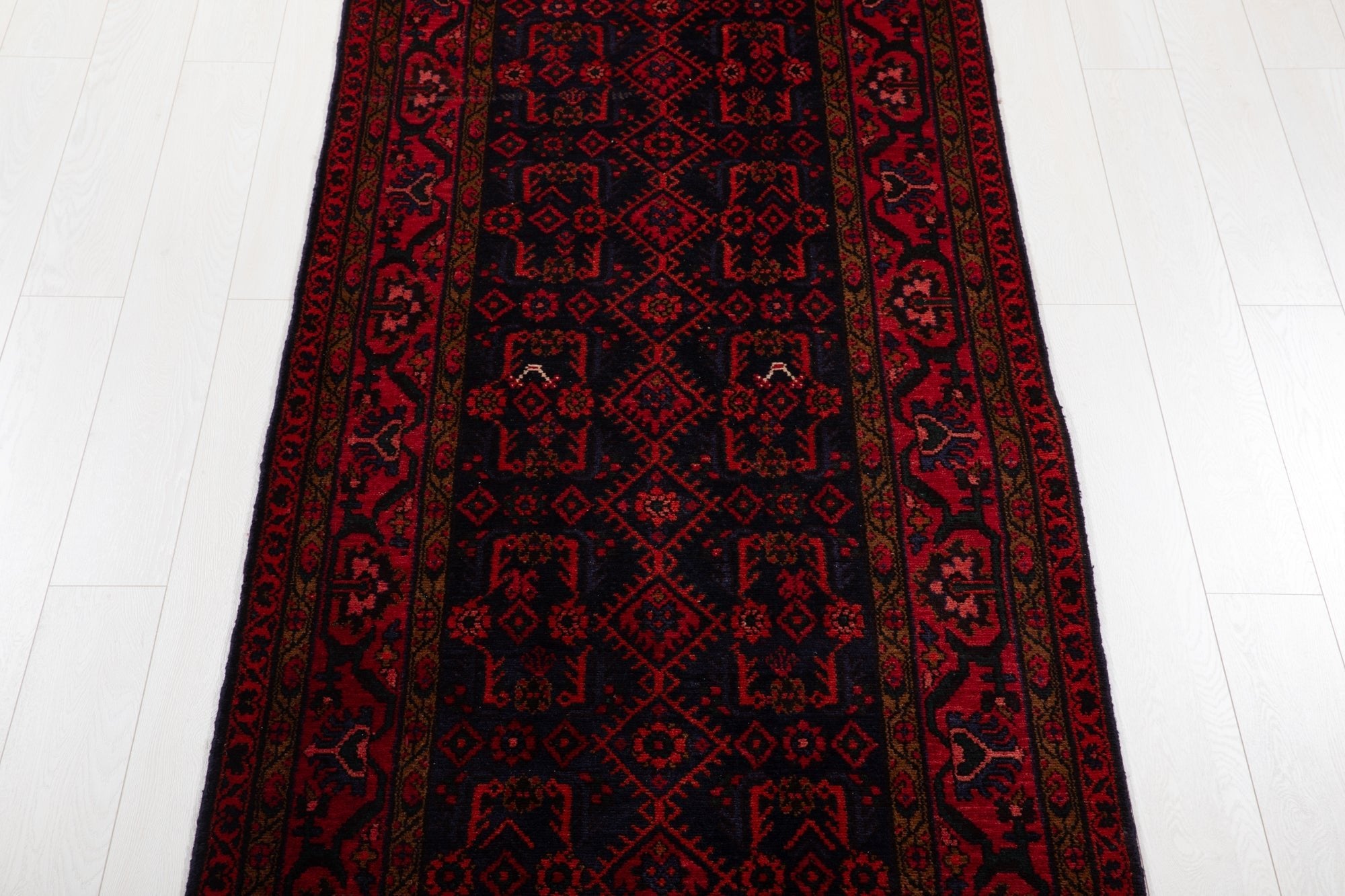 Hand-Knotted Vintage Wool Runner Rug – 15' 10" x 3' 6" (484 x 107 cm) - Yasi & Fara