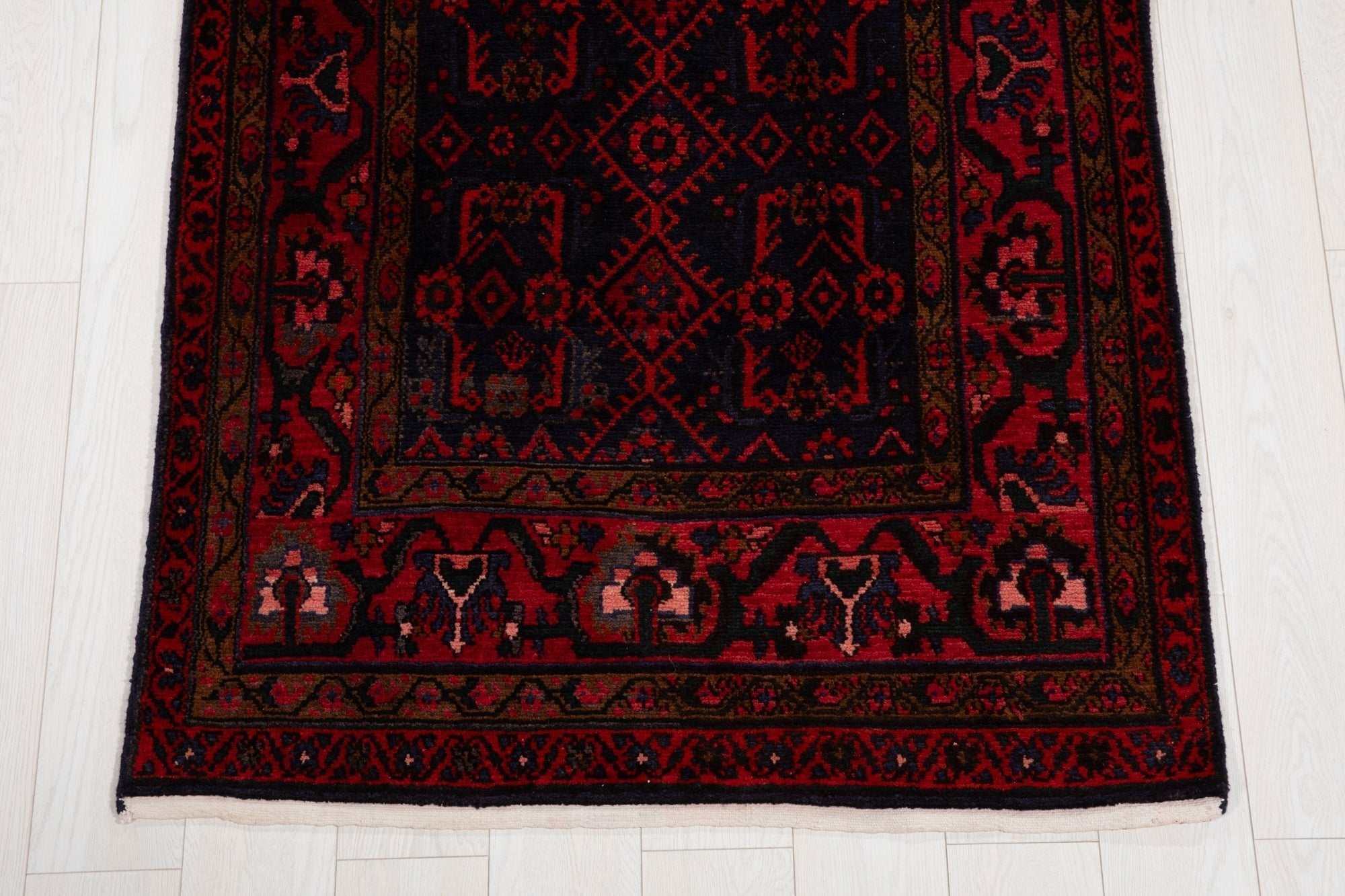 Hand-Knotted Vintage Wool Runner Rug – 15' 10" x 3' 6" (484 x 107 cm) - Yasi & Fara
