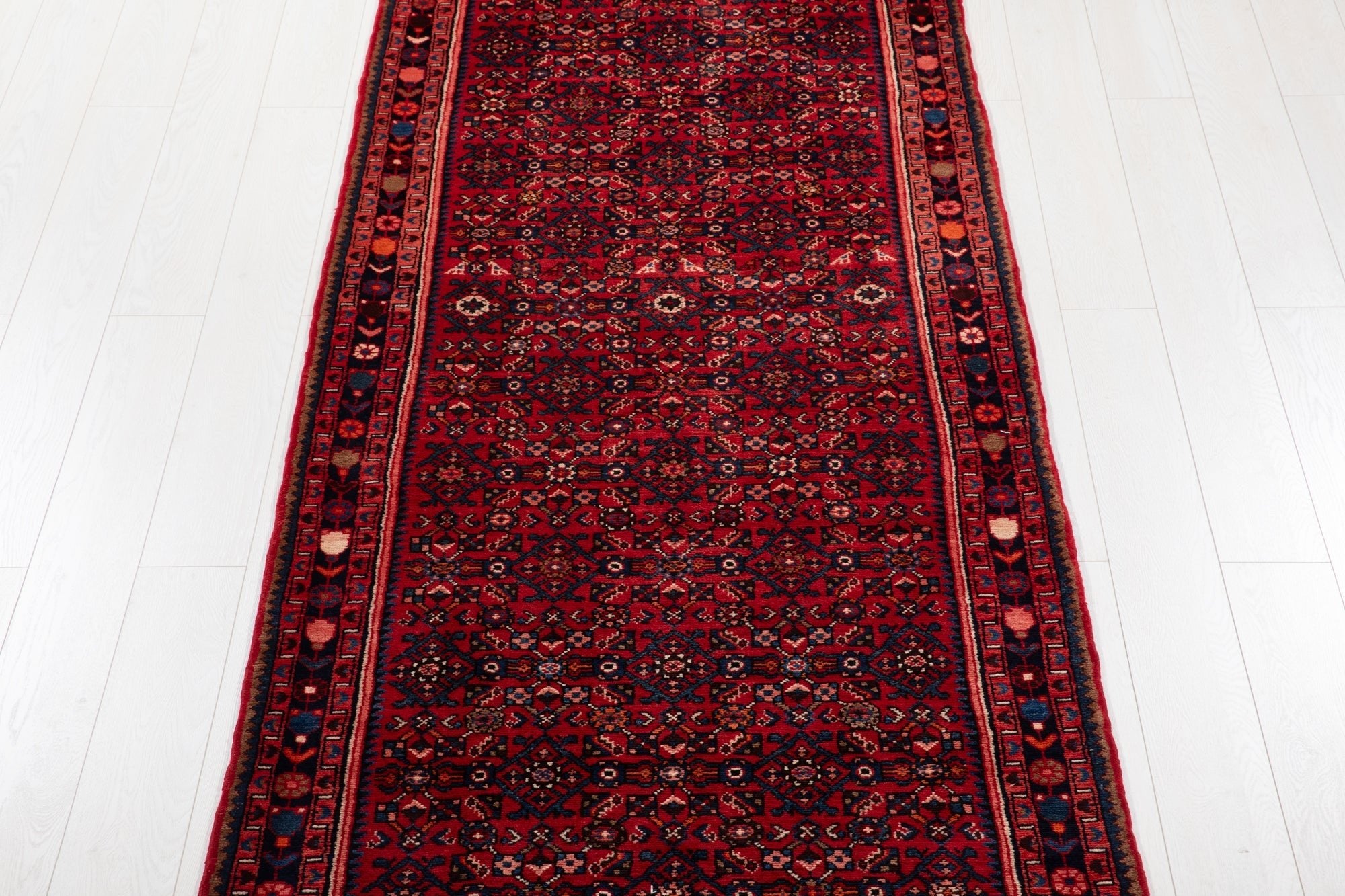 Hand-Knotted Vintage Wool Runner Rug – 16' 6" x 3' 7" (504 x 109 cm) - Yasi & Fara
