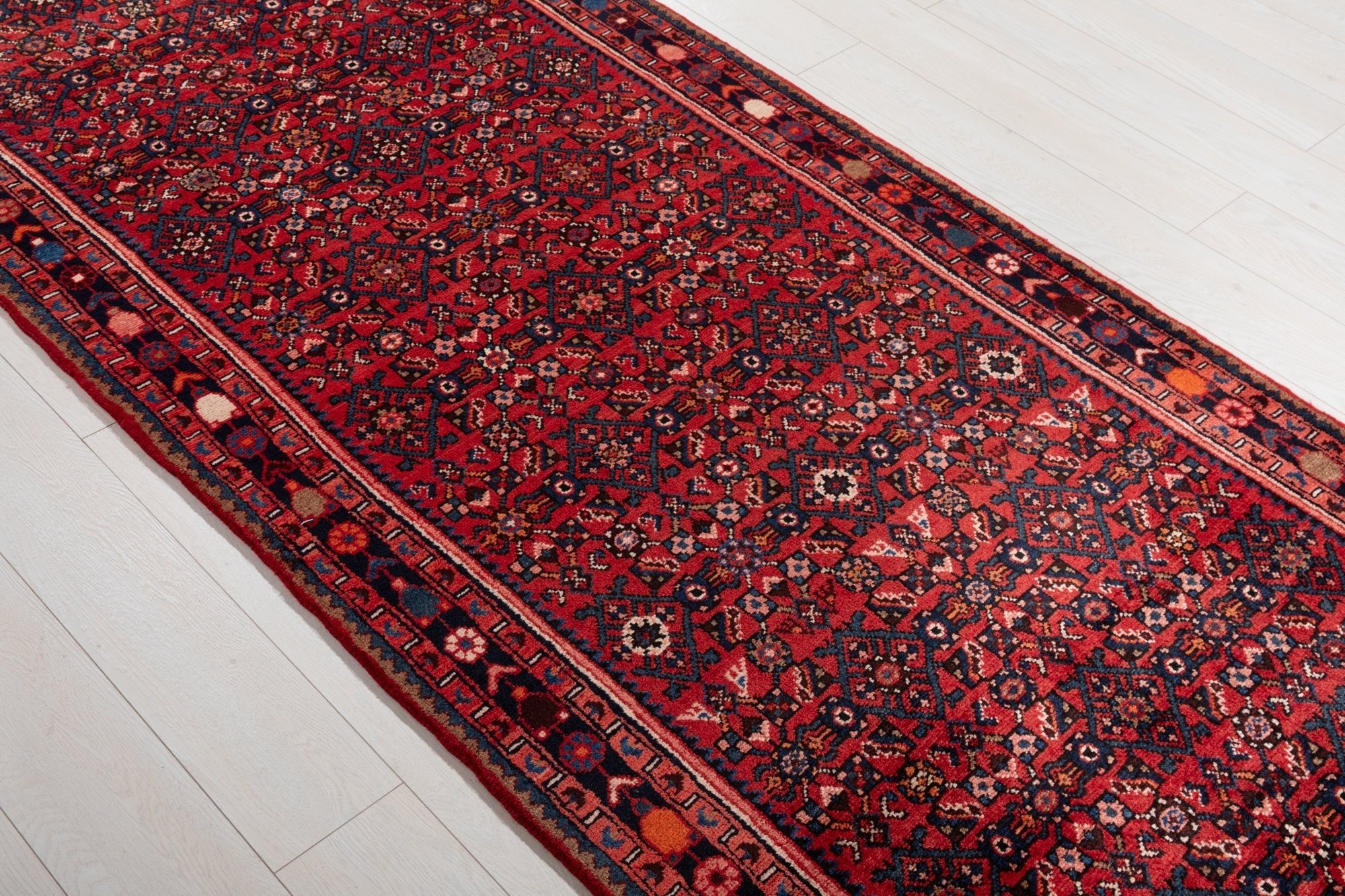 Hand-Knotted Vintage Wool Runner Rug – 16' 6" x 3' 7" (504 x 109 cm) - Yasi & Fara