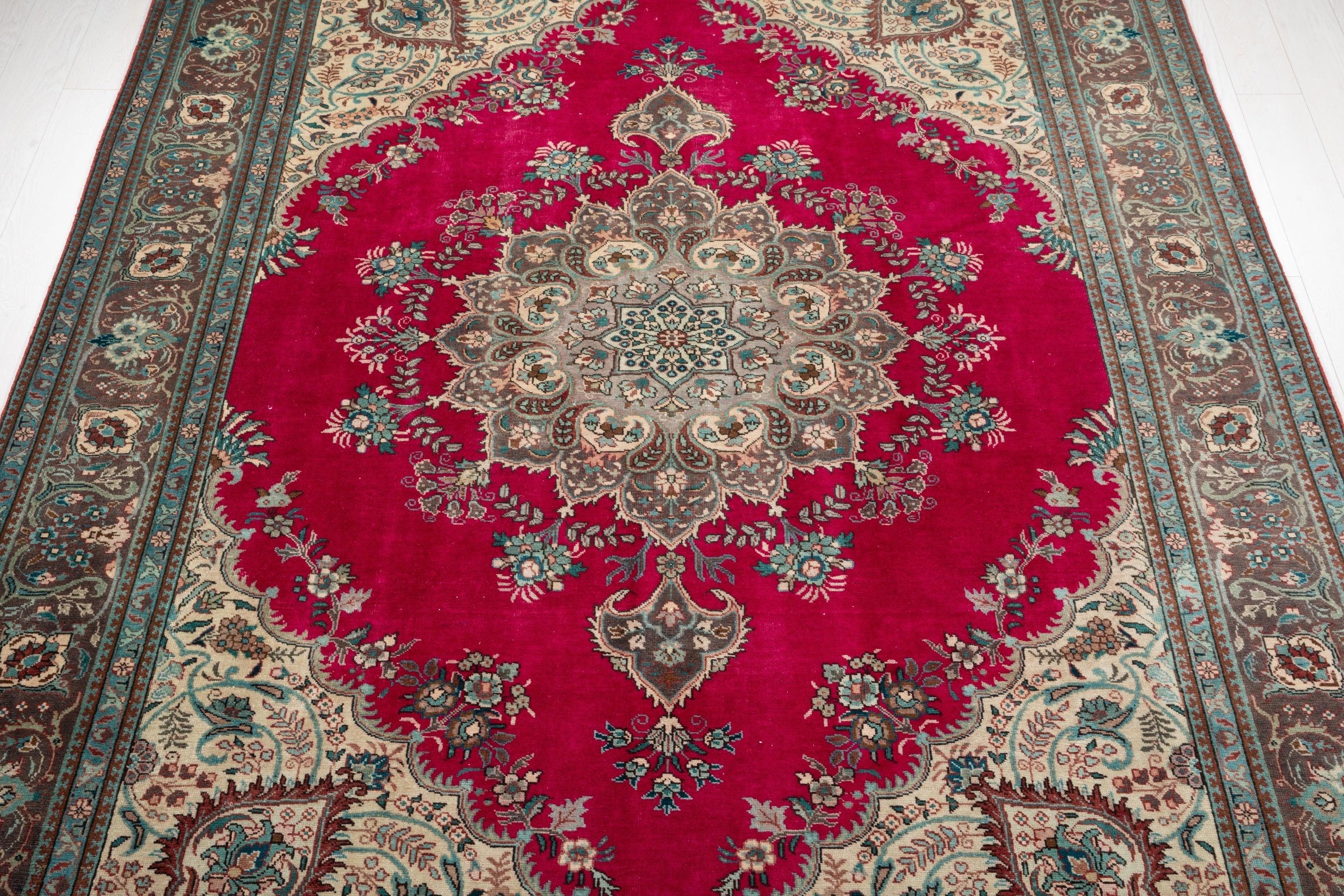 Hand-Knotted Vintage Large Wool Area Rug – 11' 3" x 8' (342 x 245 cm) - Yasi & Fara