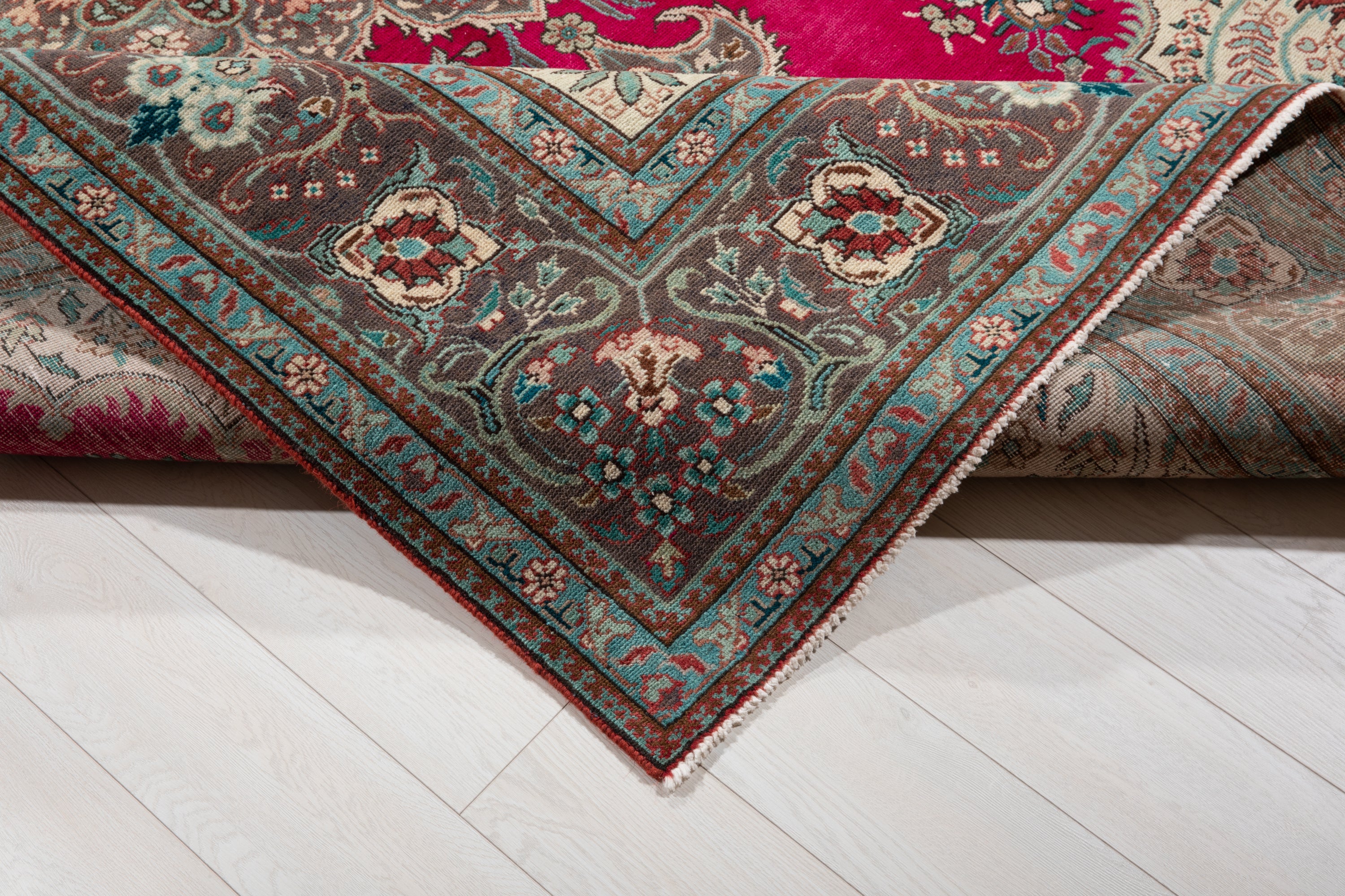 Hand-Knotted Vintage Large Wool Area Rug – 11' 3" x 8' (342 x 245 cm) - Yasi & Fara
