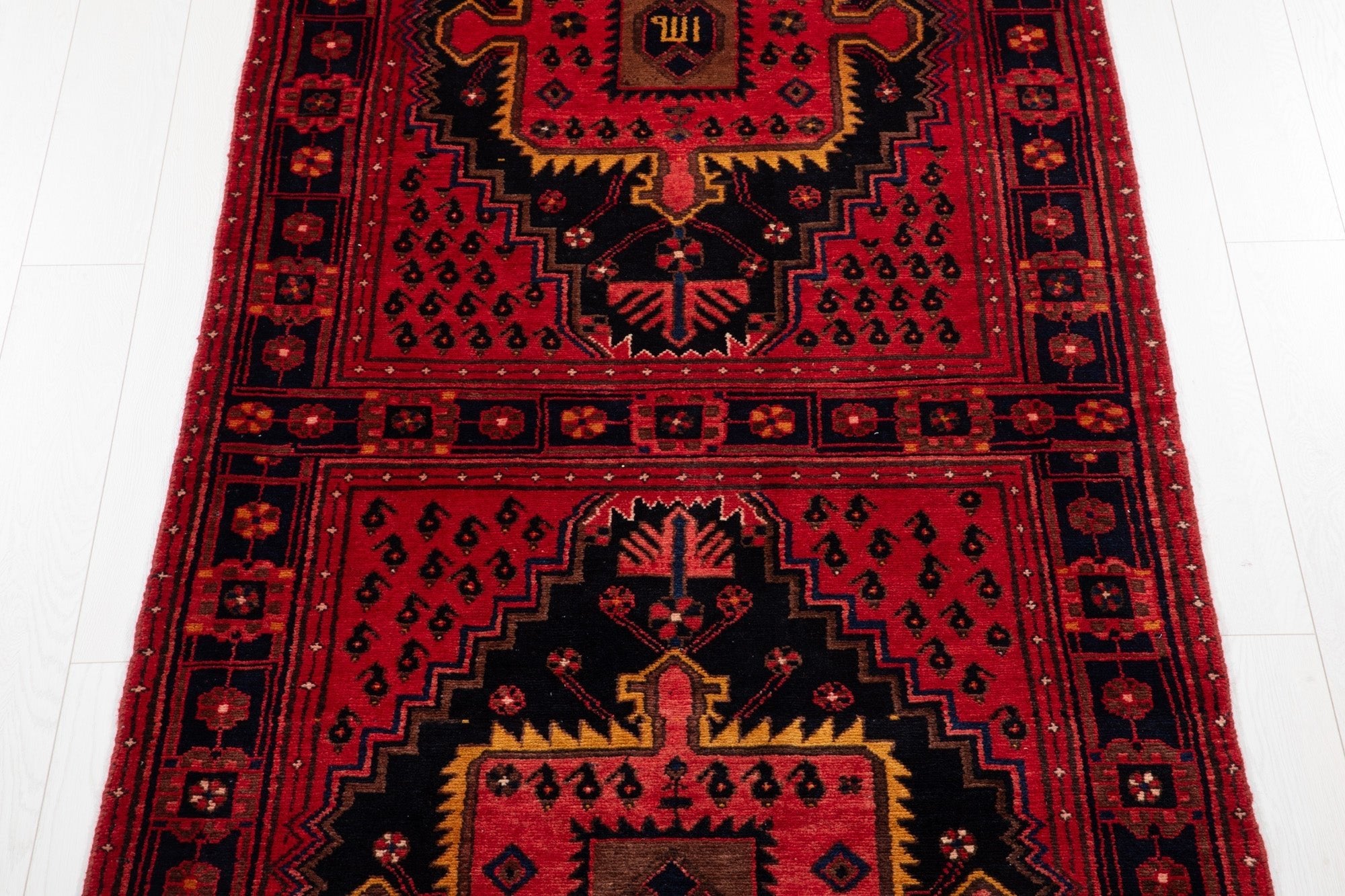 Hand-Knotted Vintage Wool Runner Rug – 9' 9" x 3' 9" (298 x 114 cm) - Yasi & Fara