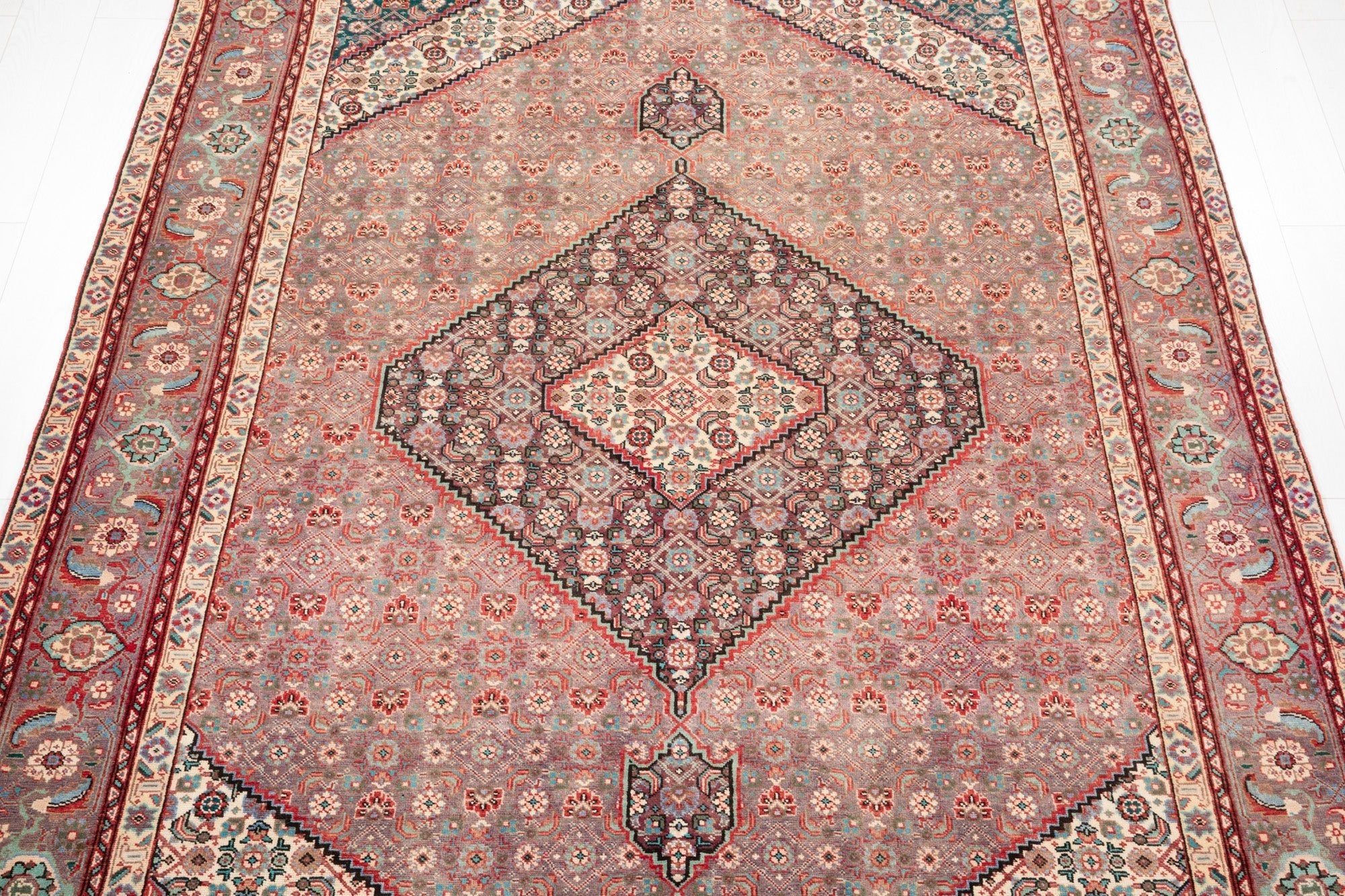 Hand-Knotted Vintage Large Wool Area Rug – 9' 11" x 6' 6" (302 x 199 cm) - Yasi & Fara