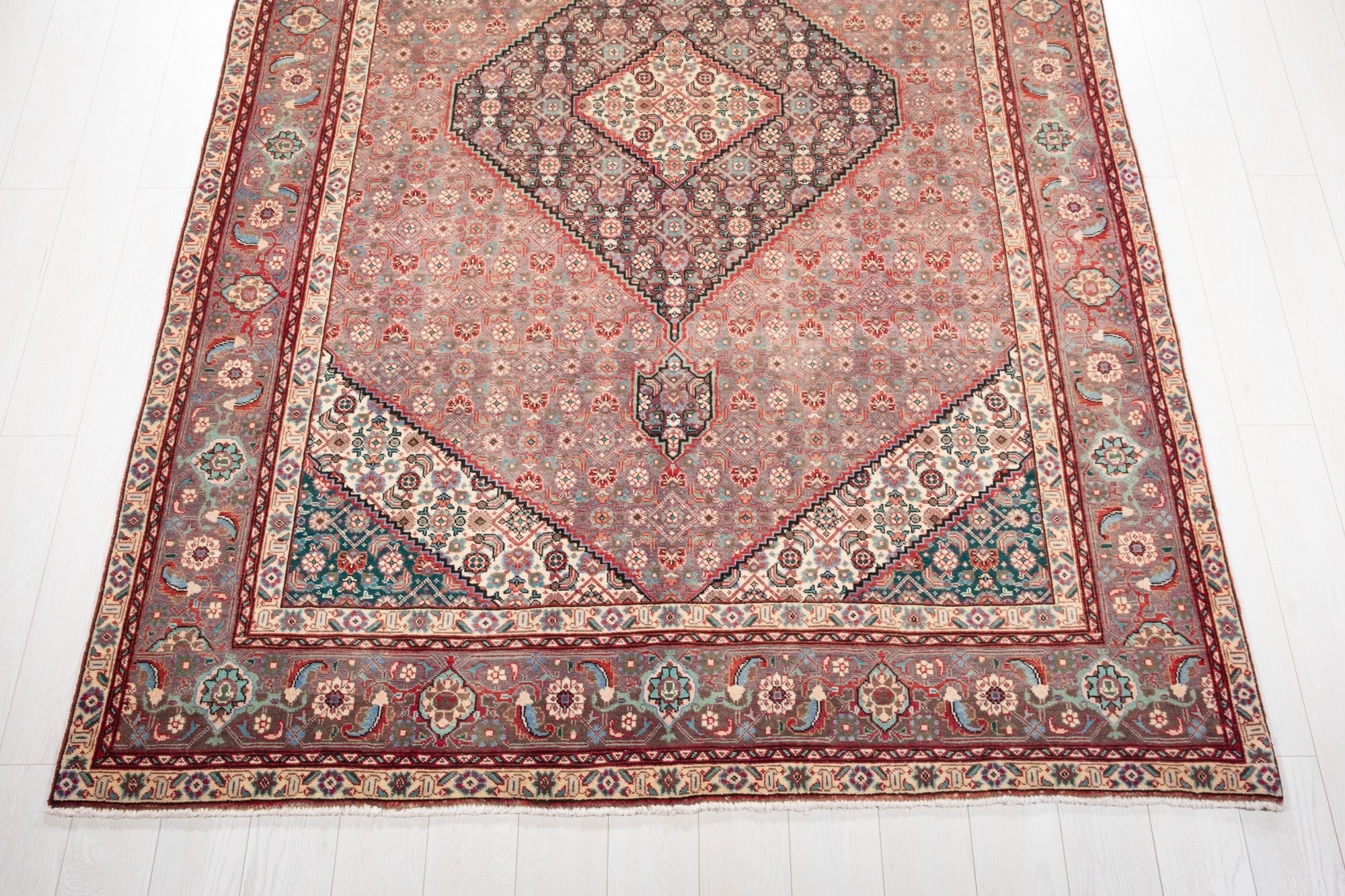 Hand-Knotted Vintage Large Wool Area Rug – 9' 11" x 6' 6" (302 x 199 cm) - Yasi & Fara