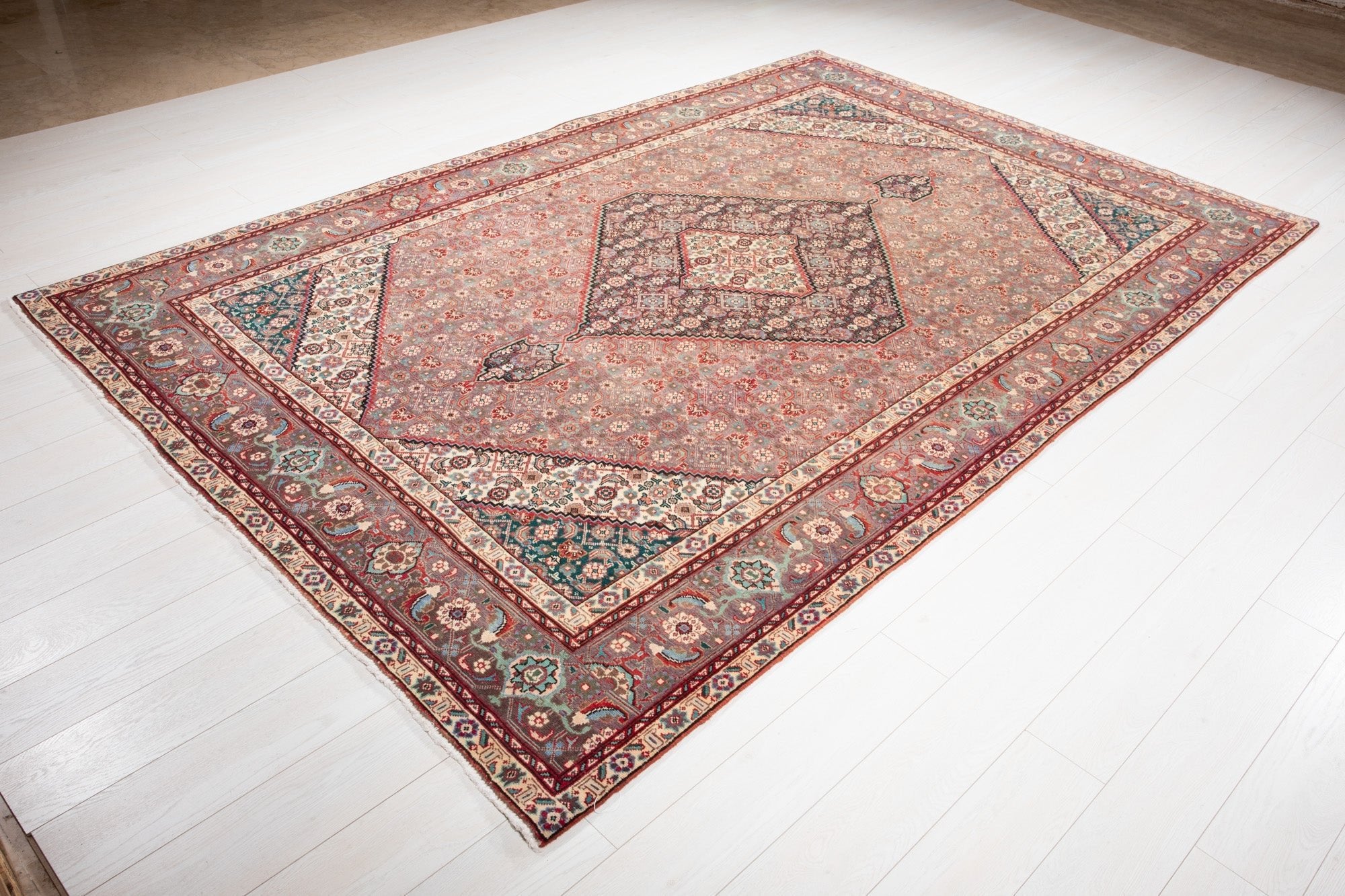 Hand-Knotted Vintage Large Wool Area Rug – 9' 11" x 6' 6" (302 x 199 cm) - Yasi & Fara
