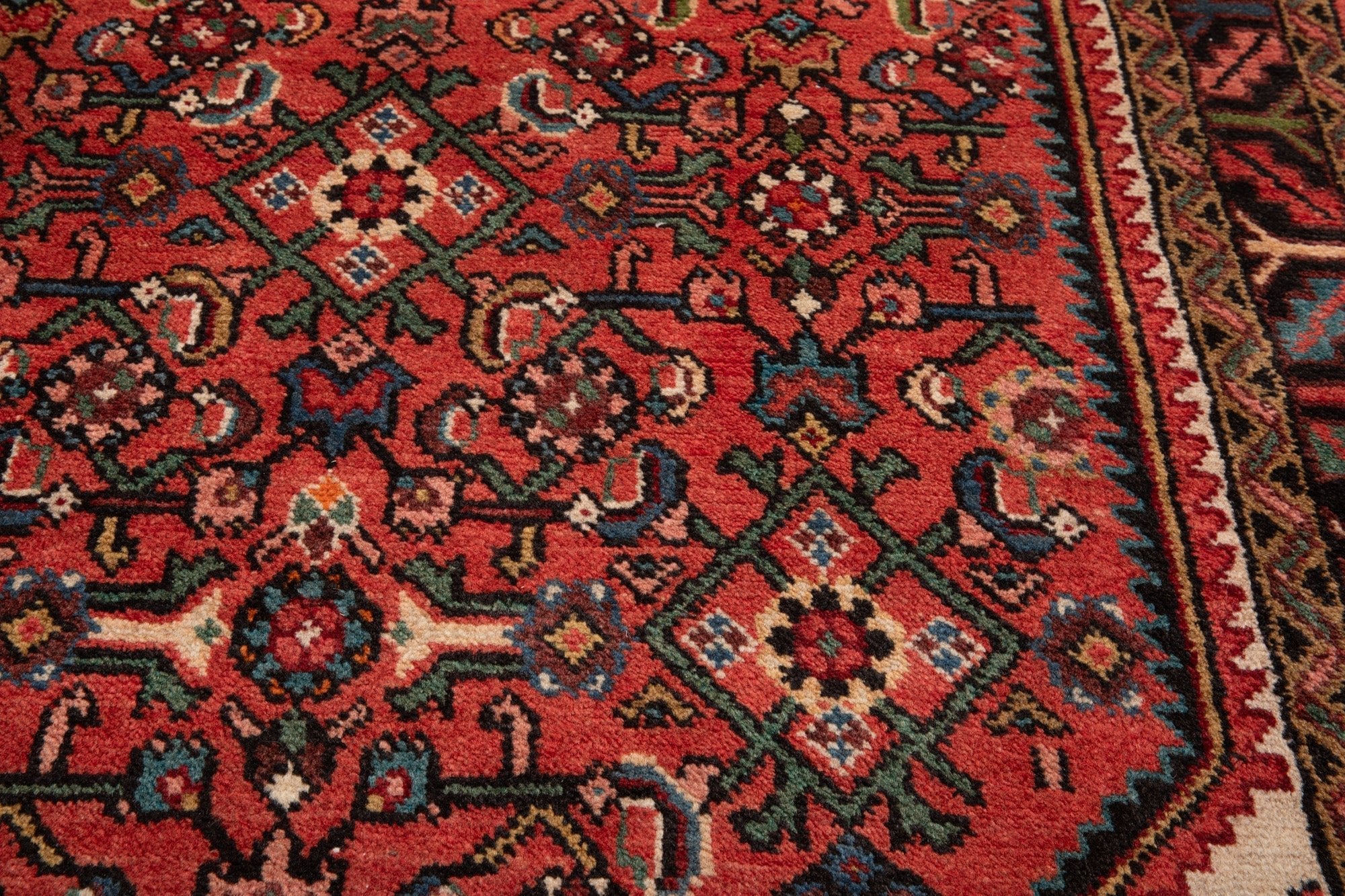 Hand-Knotted Vintage Wool Runner Rug – 10' 3" x 3' 7" (312 x 110 cm) - Yasi & Fara