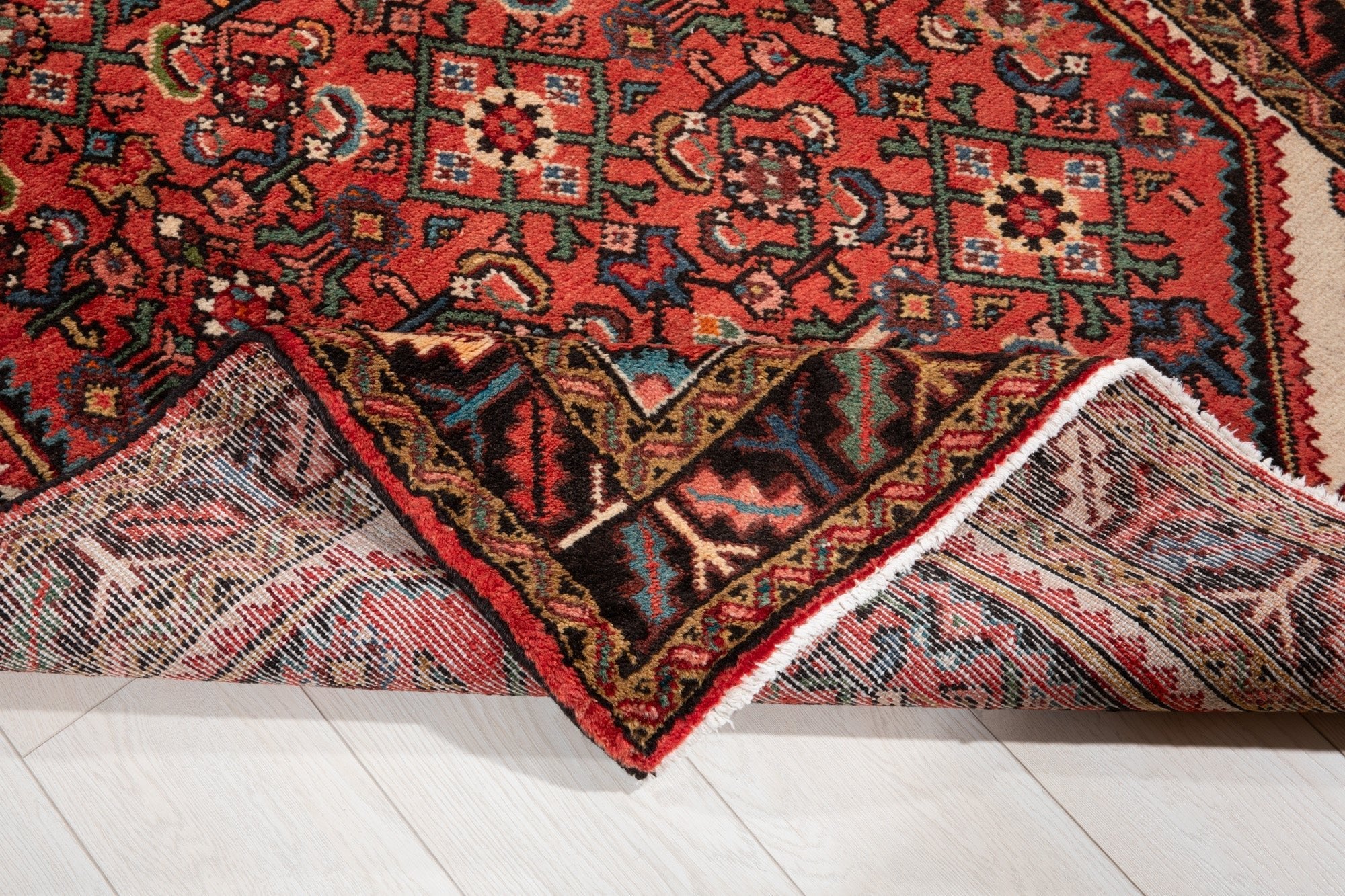Hand-Knotted Vintage Wool Runner Rug – 10' 3" x 3' 7" (312 x 110 cm) - Yasi & Fara