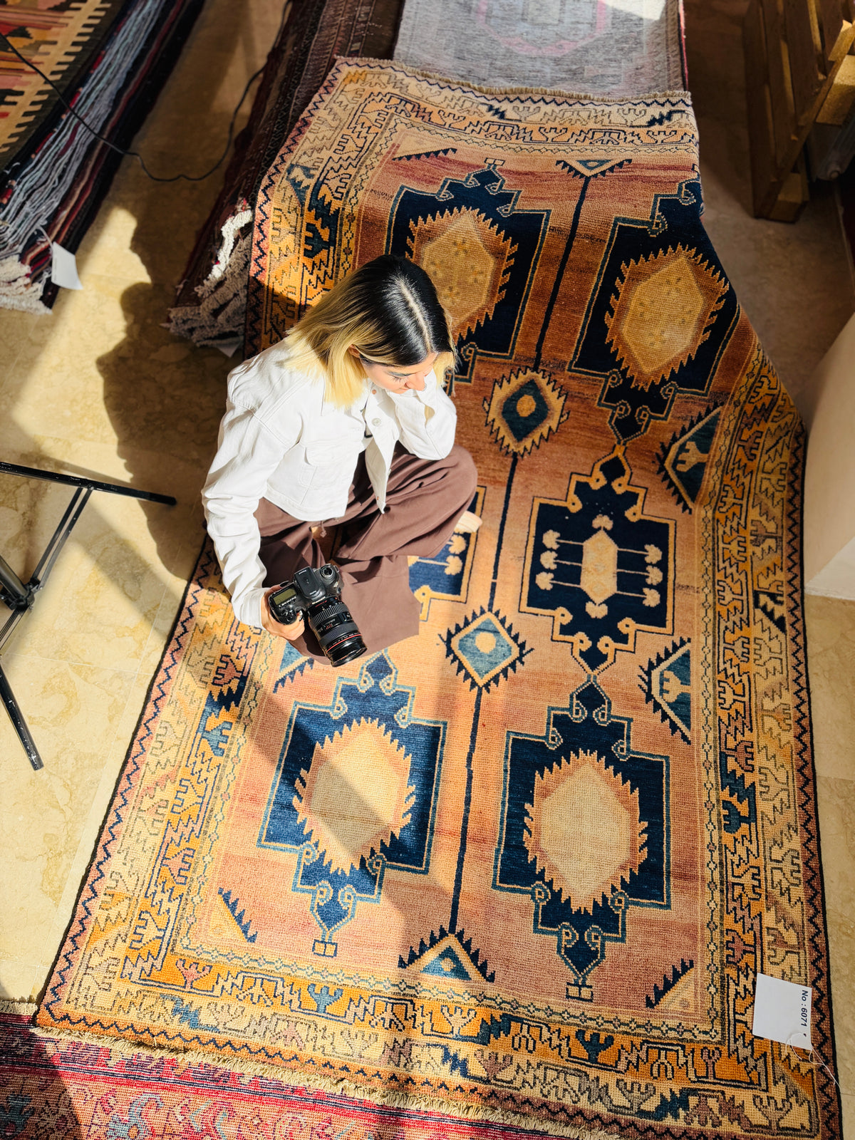 Collectible Antique Copper Hand-Knotted Wool Rug – 8' 2" x 4' 10" (250 x 148 cm)
