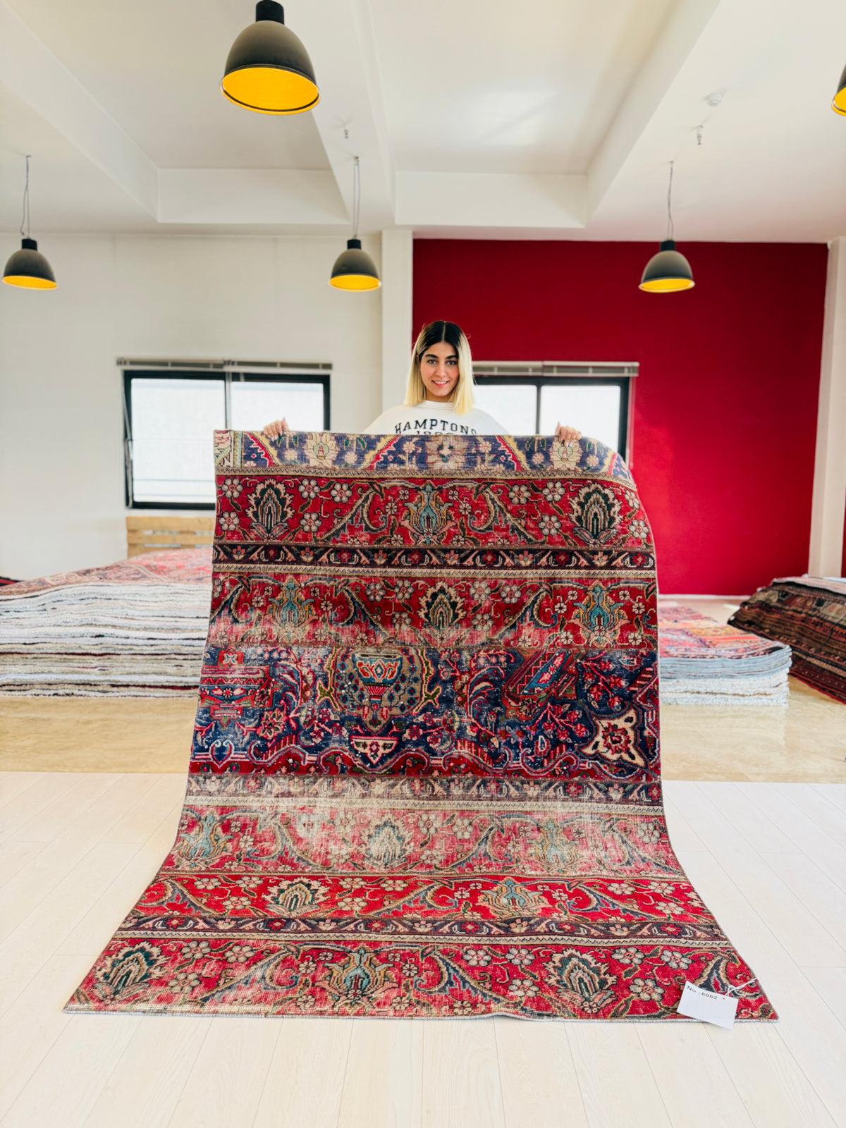 Vintage Multicolour Hand-Knotted Patchwork Rug – 6' 11" x 5' 0" (212 x 152 cm)