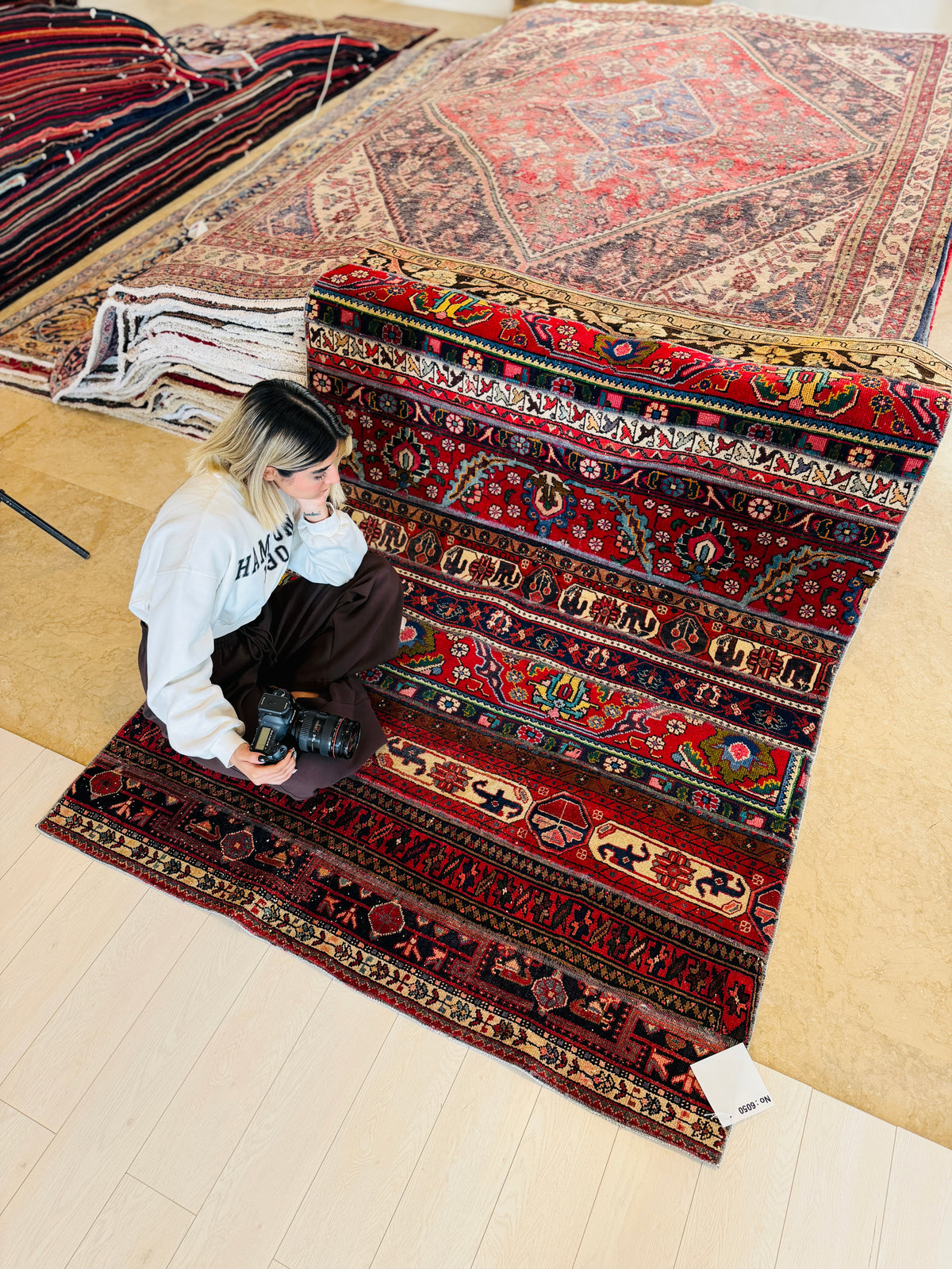 Vintage Multicolour Hand-Knotted Patchwork Rug – 6' 10" x 4' 11" (208 x 151 cm)