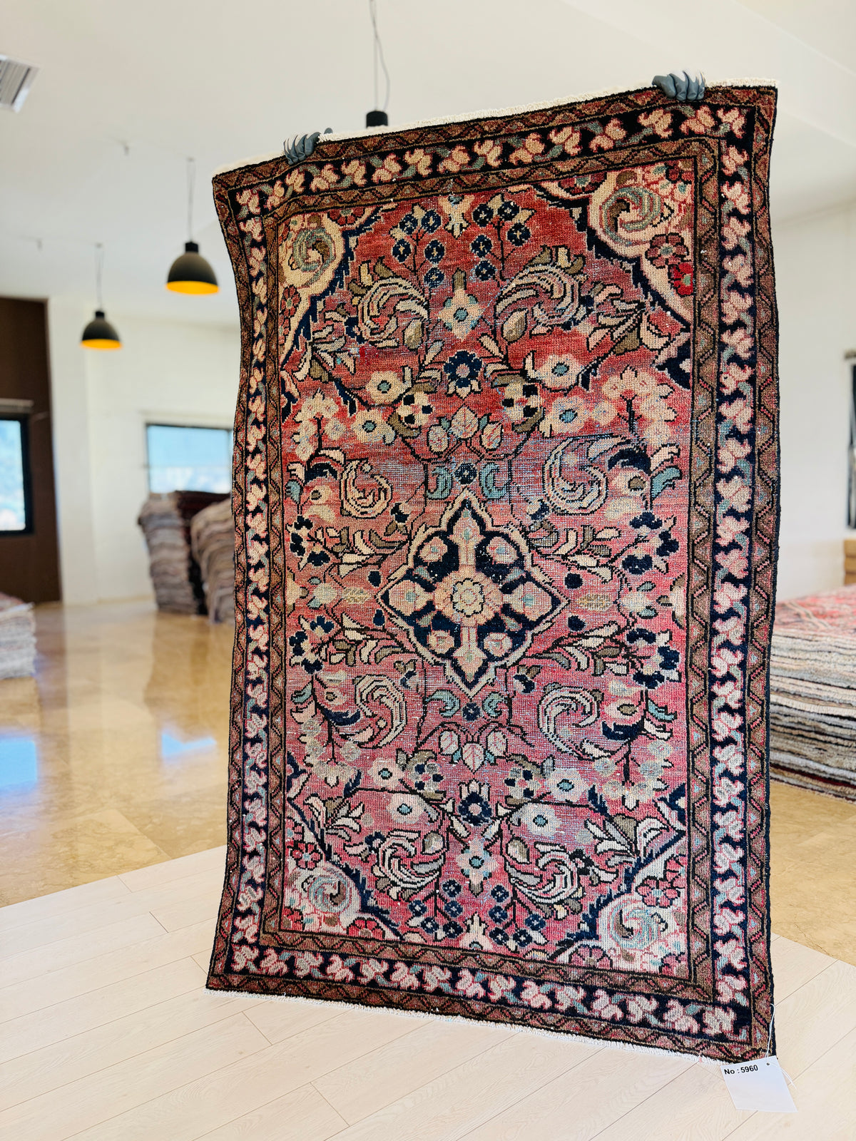 Antique Pink Hand-Knotted Wool Rug – 6' 3" x 4' 0" (191 x 123 cm)