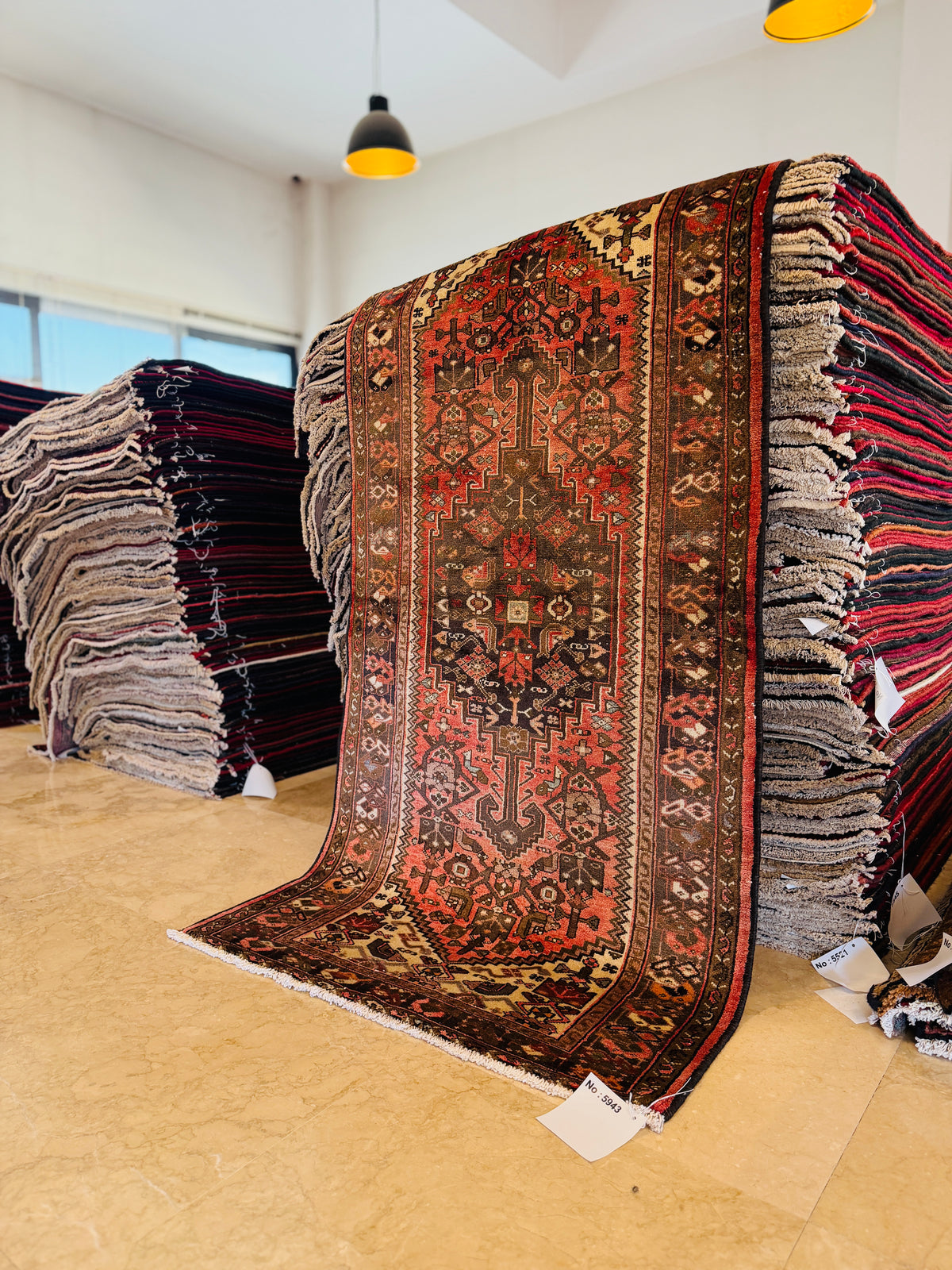 Tapis ancien en laine nouée à la main, rouge rouille délavé – 6' 6" x 3' 3" (199 x 100 cm)