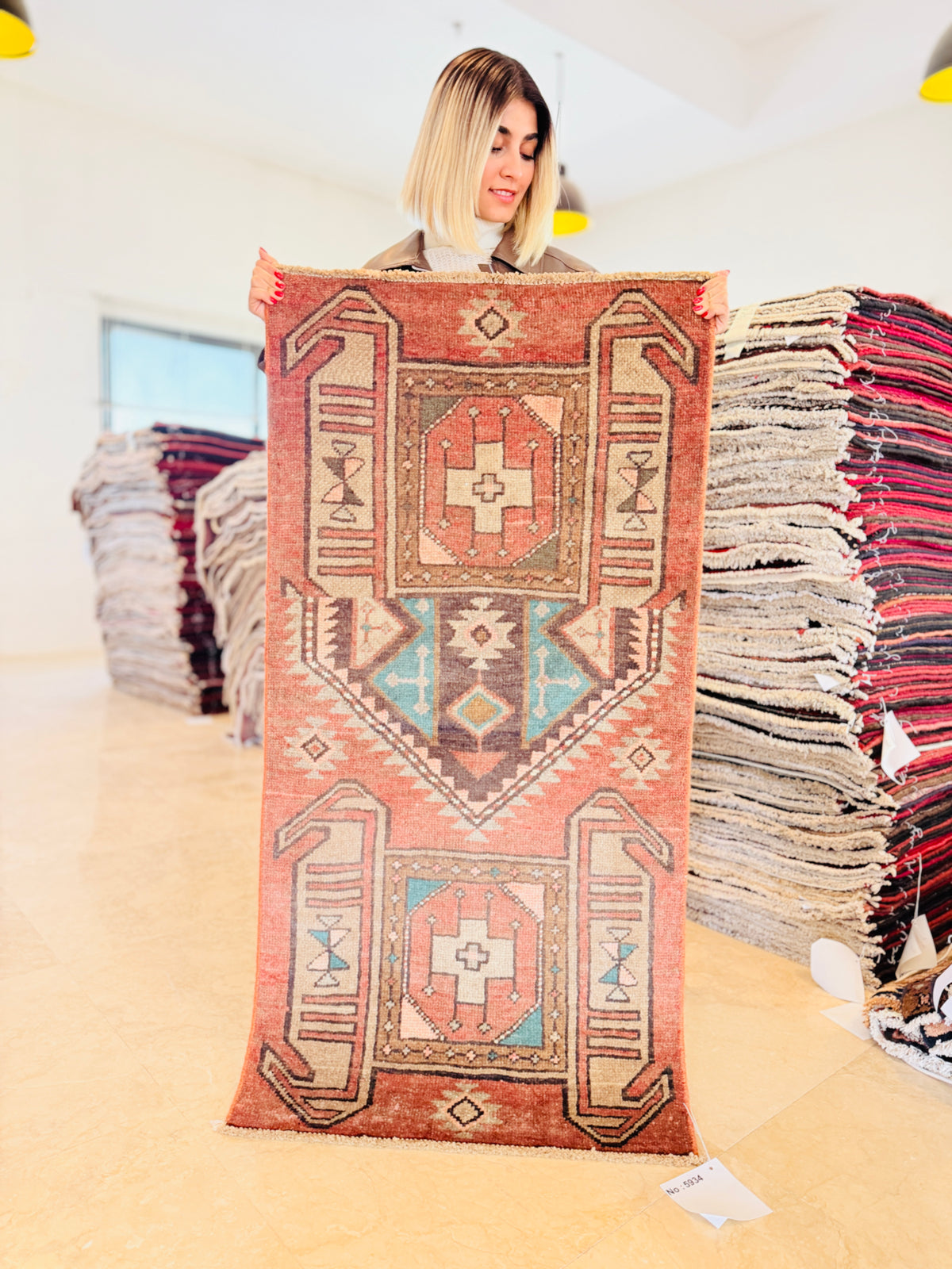 Small Antique Rust Red Rug – 4' 8" x 2' 4" (142 x 71 cm)