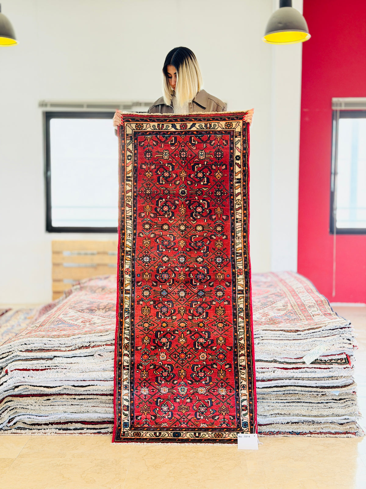 Vintage Red Rug – 6' 2" x 2' 7" (189 x 78 cm)