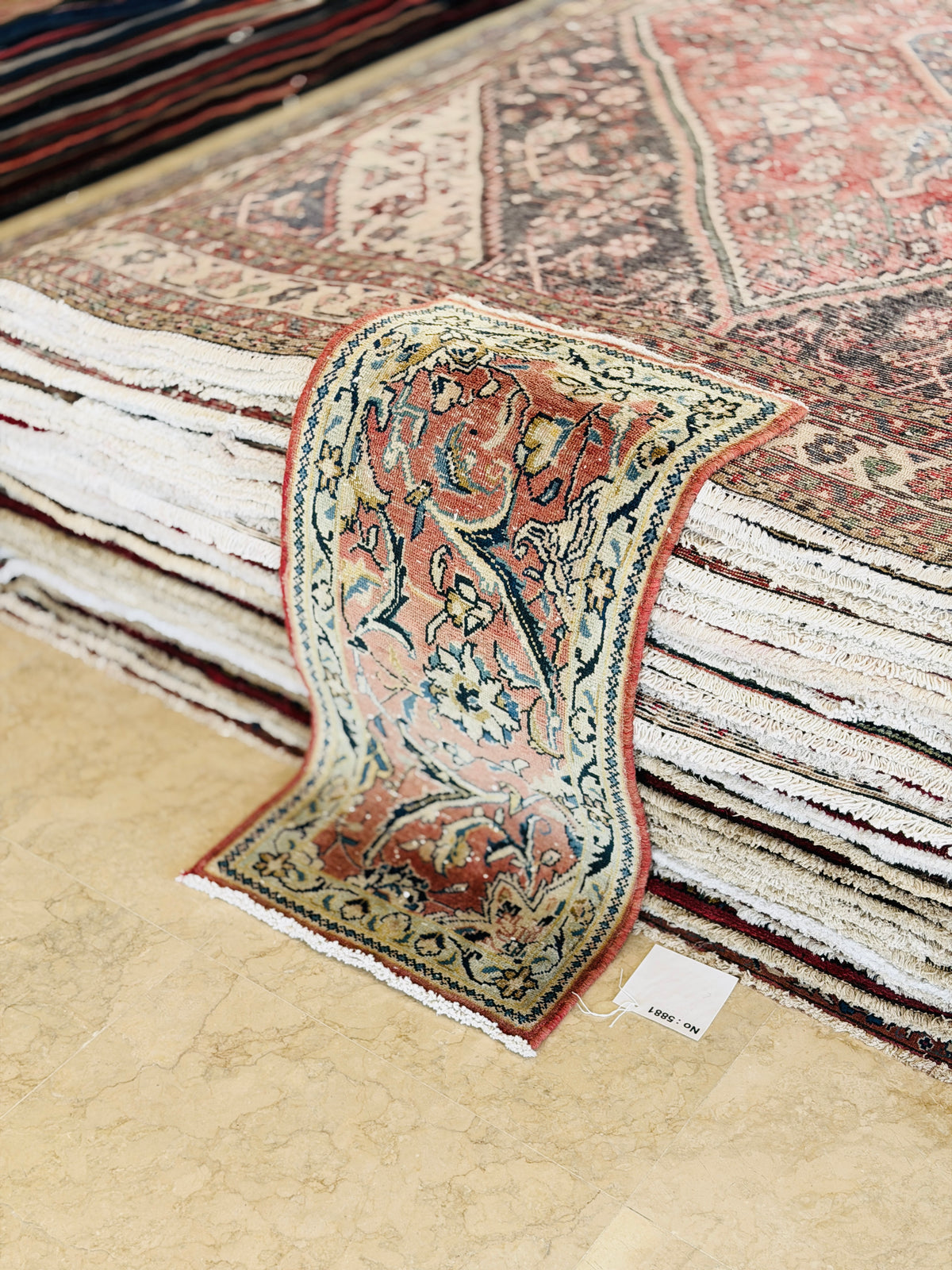 Small Antique Faded Red Rug – 3' 7" x 1' 8" (108 x 52 cm)