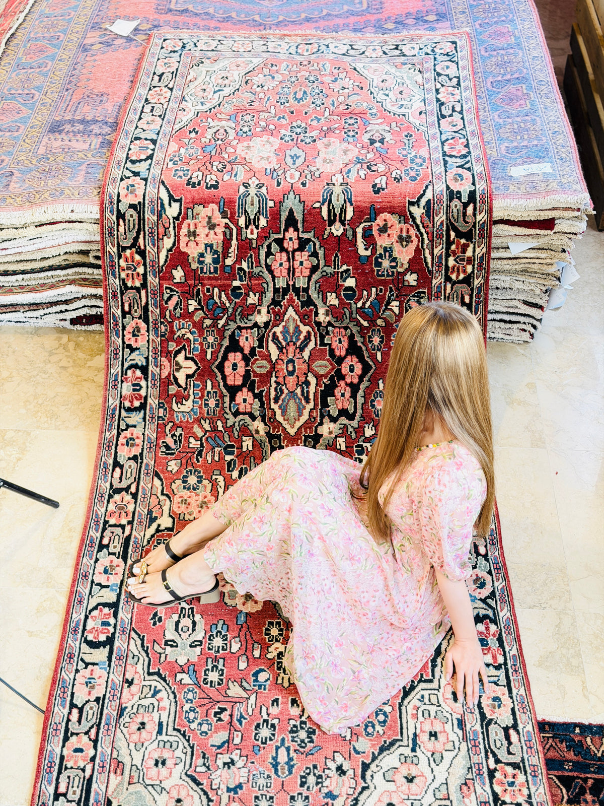 Antique Floral Medallion Runner Rug, Rust Red – 10' 8" x 3' 10" (325 x 117 cm)