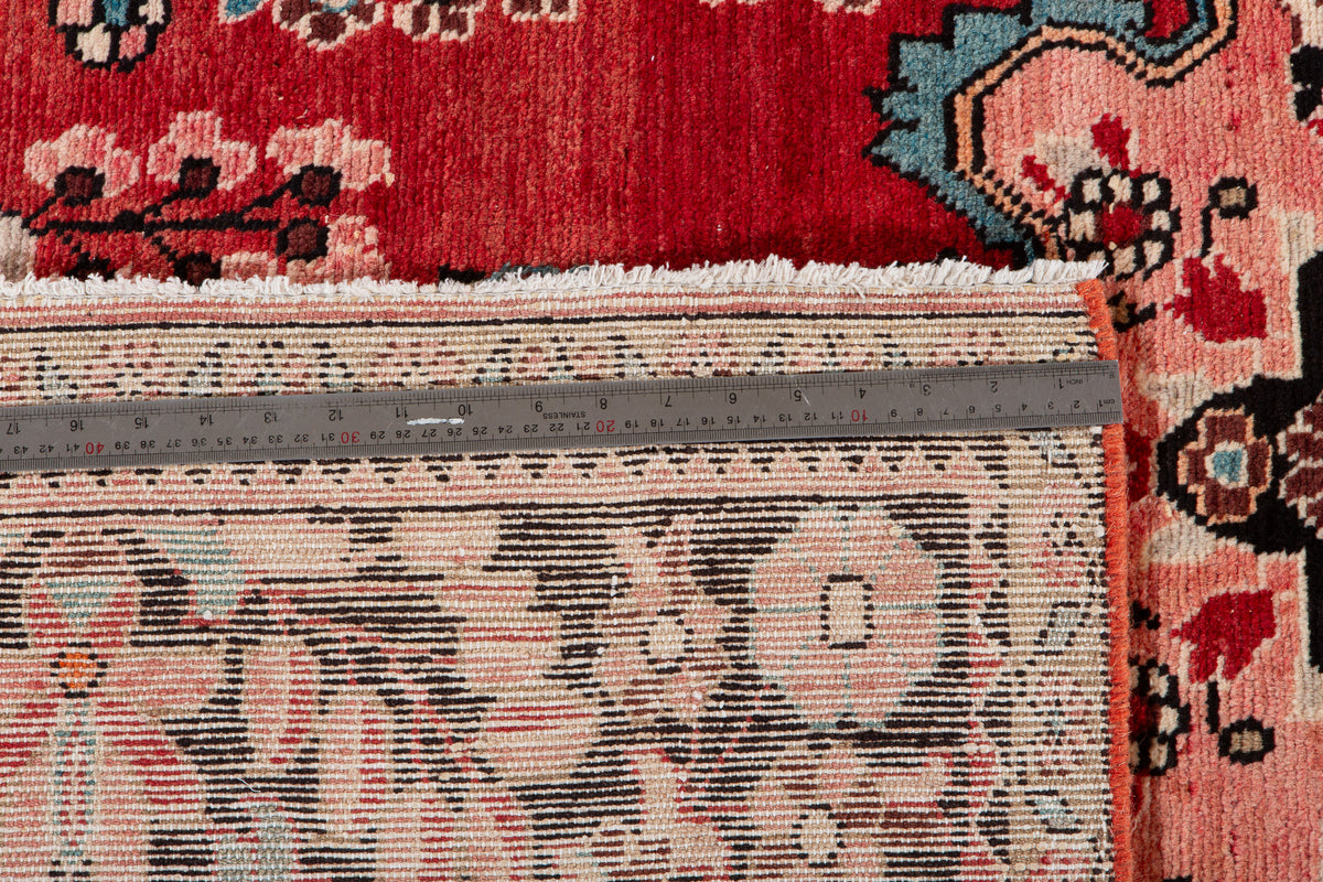 Rare Collectible Vintage Red & Pink Wool Rug – 7' 0" x 5' 11" (214 x 181 cm)
