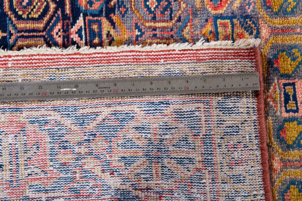 Rare Collectible Antique Orange Yellowish & Blue Wool Rug – 11' 4" x 5' 1" (346 x 156 cm)
