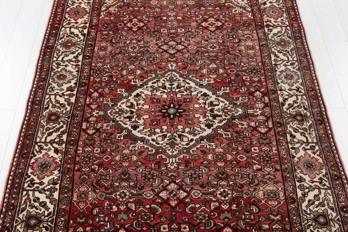 Vintage Rust Red & Beige Wool Rug – 10' 4" x 5' 3" (316 x 159 cm)