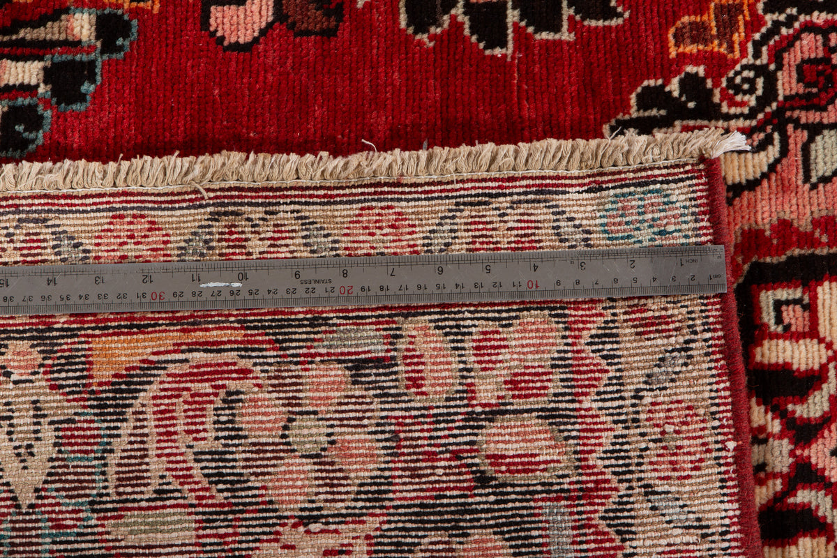 Rare Collectible Antique Red Floral Wool Rug – 6' 11" x 5' 3" (210 x 159 cm)