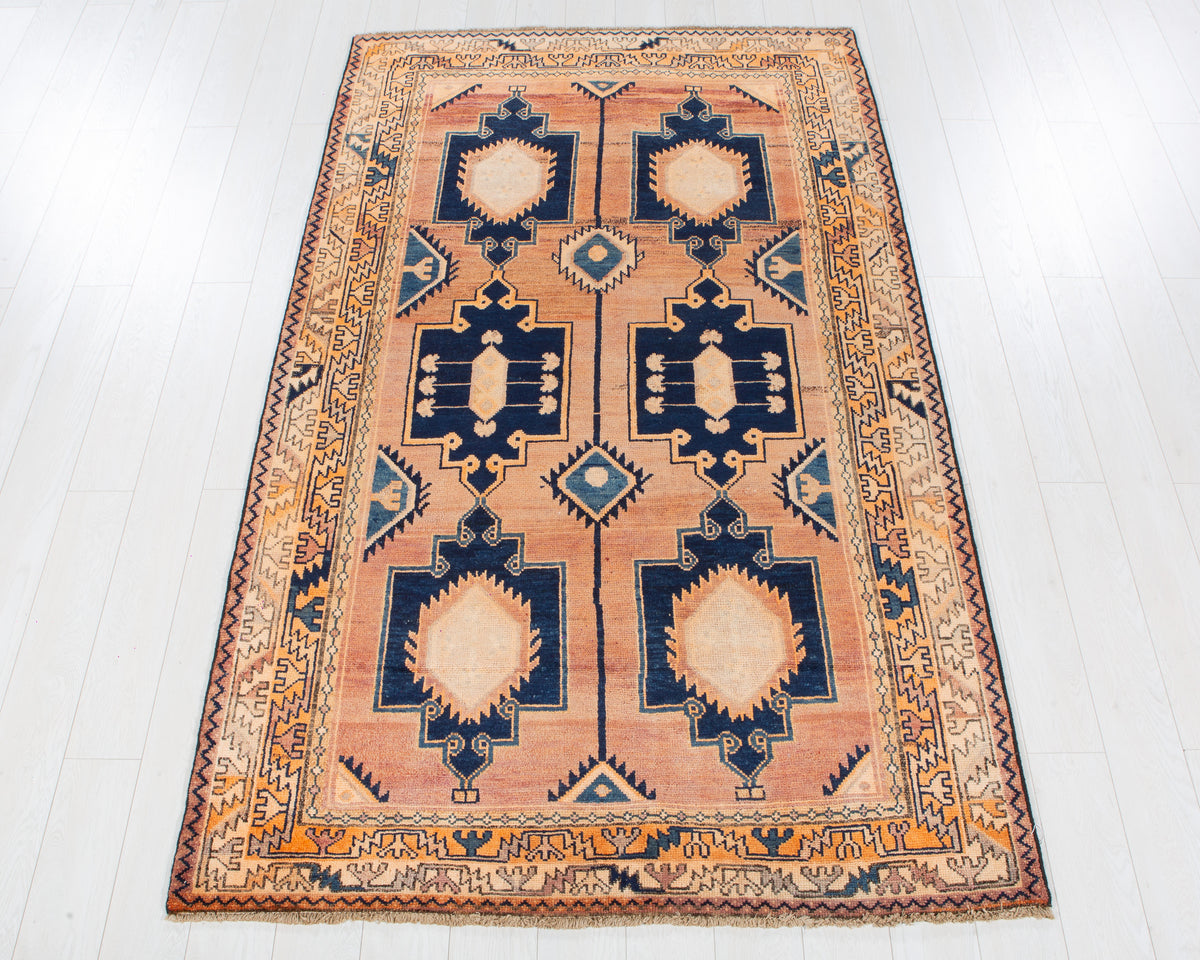 Collectible Antique Copper Hand-Knotted Wool Rug – 8' 2" x 4' 10" (250 x 148 cm)