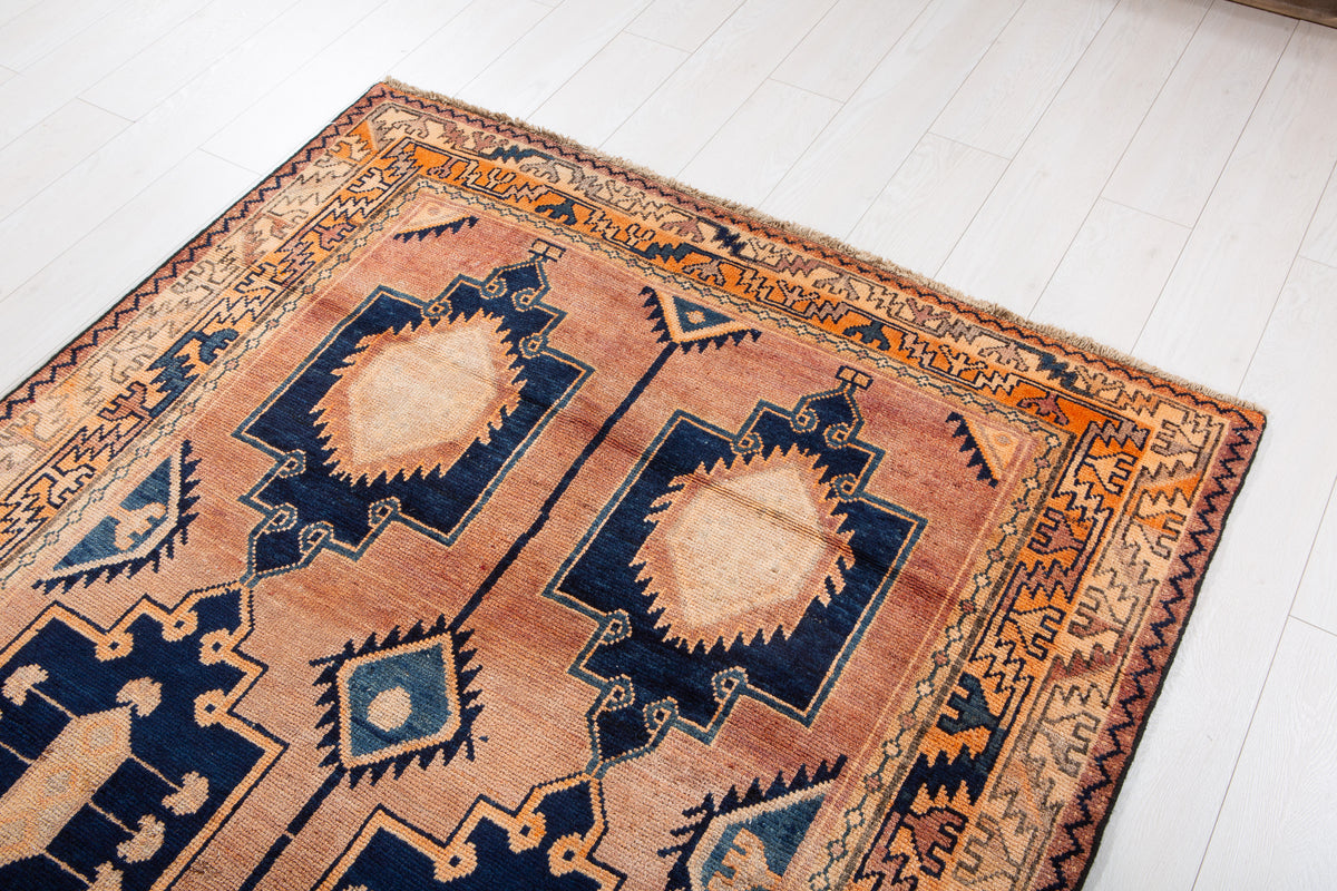 Collectible Antique Copper Hand-Knotted Wool Rug – 8' 2" x 4' 10" (250 x 148 cm)