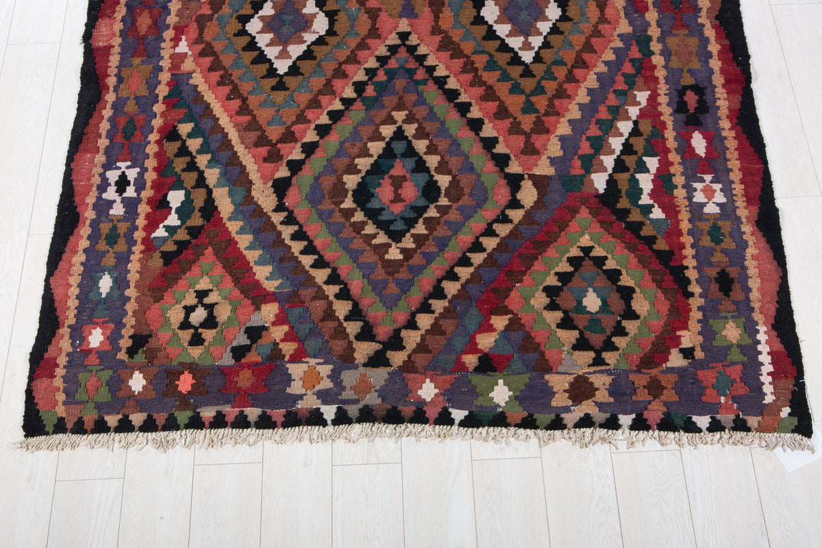 Vintage Multicolour Handwoven Kilim – 11' 1" x 5' 9" (337 x 174 cm)
