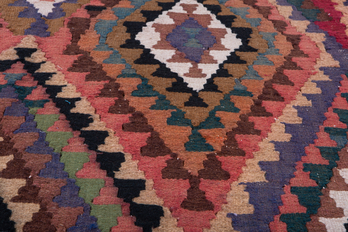 Vintage Multicolour Handwoven Kilim – 11' 1" x 5' 9" (337 x 174 cm)
