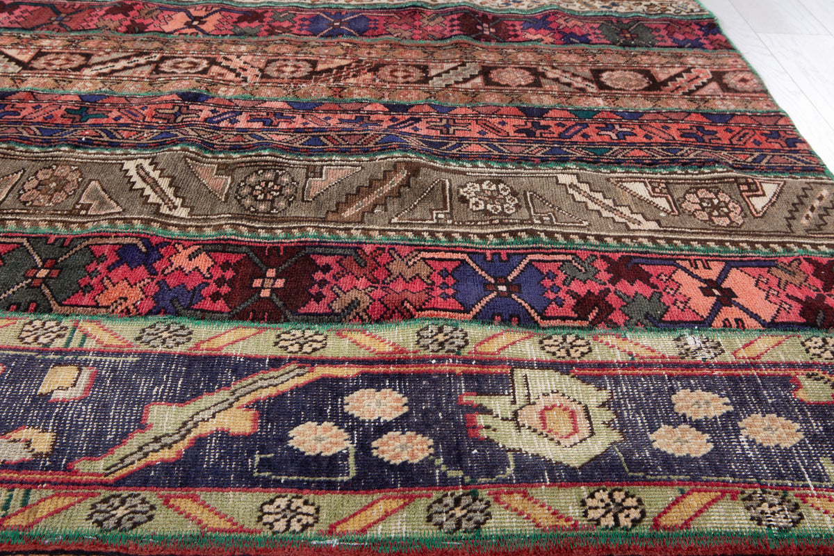 Vintage Multicolour Hand-Knotted Patchwork Rug – 7' 11" x 5' 6" (242 x 168 cm)