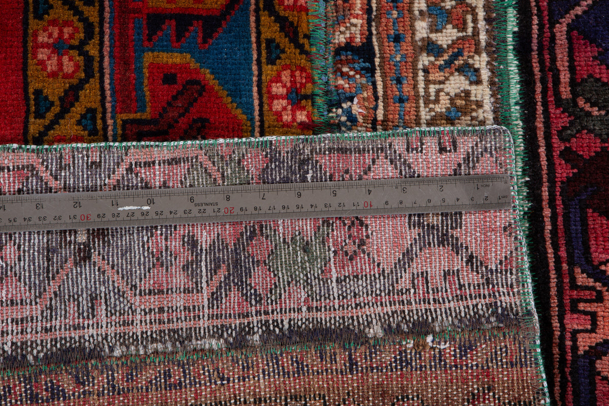 Vintage Multicolour Hand-Knotted Patchwork Rug – 7' 11" x 5' 6" (242 x 168 cm)
