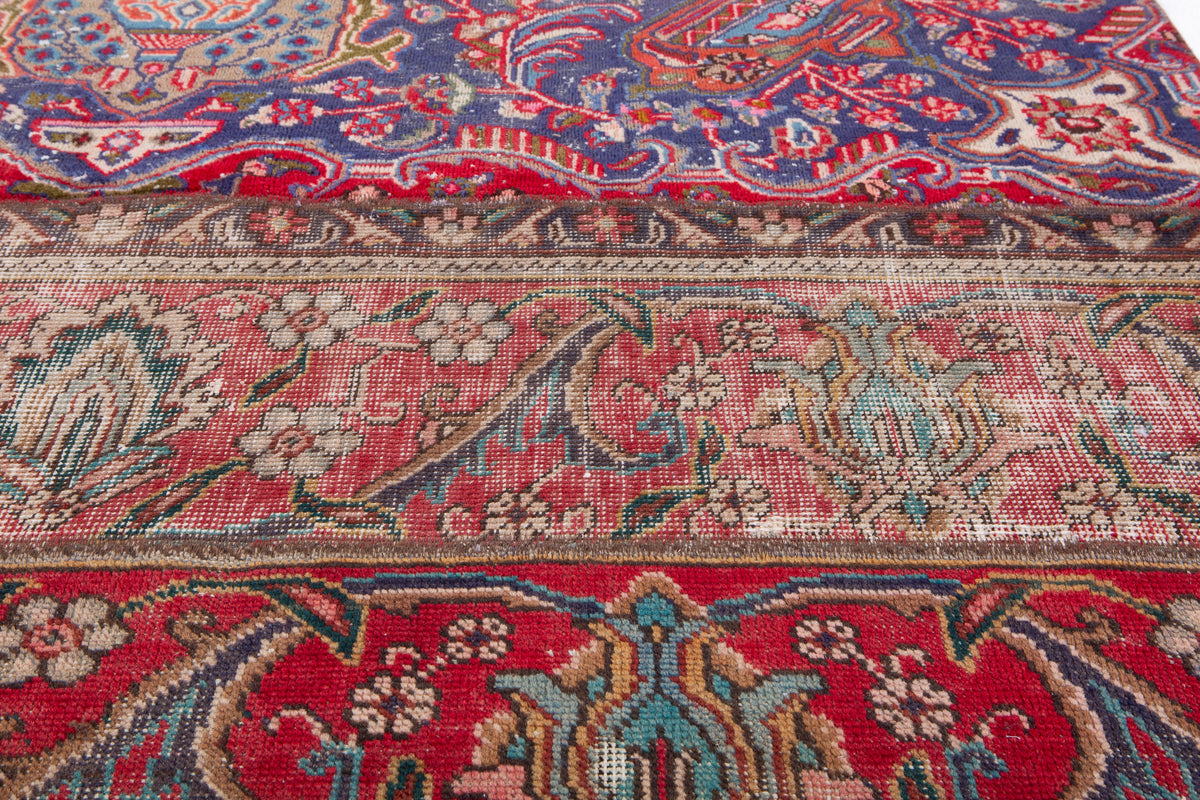 Vintage Multicolour Hand-Knotted Patchwork Rug – 6' 11" x 5' 0" (212 x 152 cm)