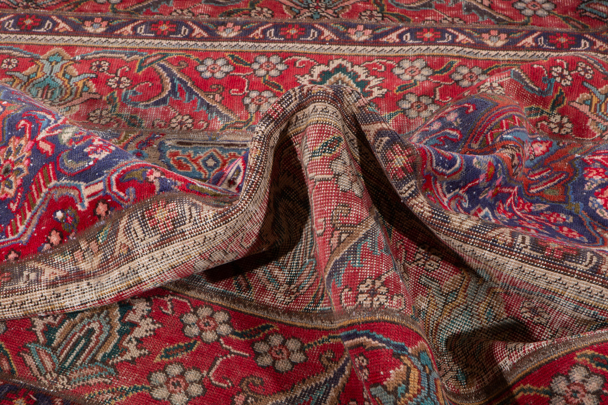 Vintage Multicolour Hand-Knotted Patchwork Rug – 6' 11" x 5' 0" (212 x 152 cm)