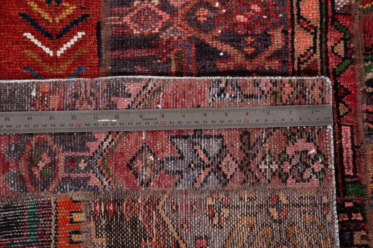 Vintage Multicolour Hand-Knotted Patchwork Rug – 6' 8" x 4' 10" (203 x 147 cm)