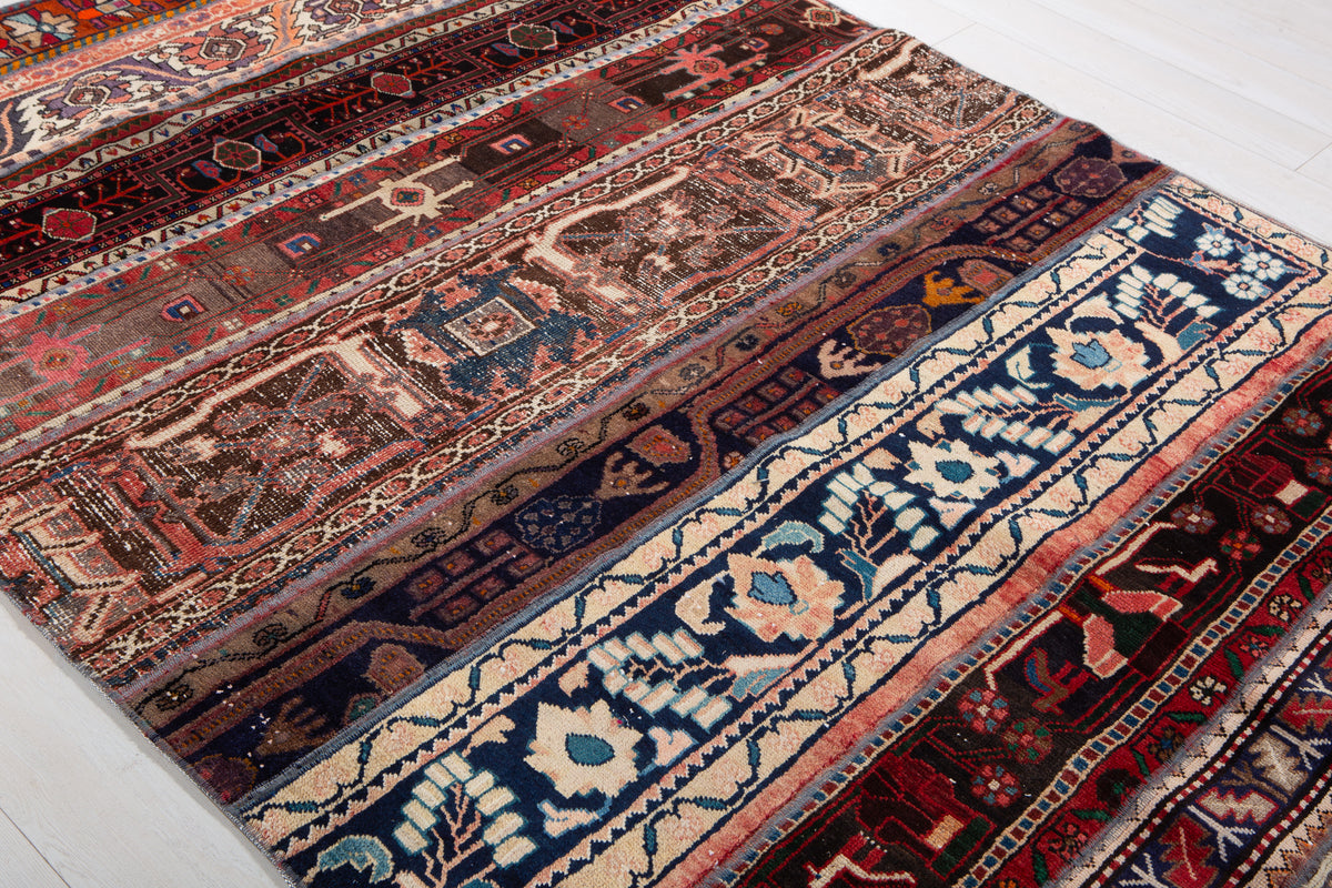 Vintage Multicolour Hand-Knotted Patchwork Rug – 7' 10" x 5' 8" (240 x 173 cm)