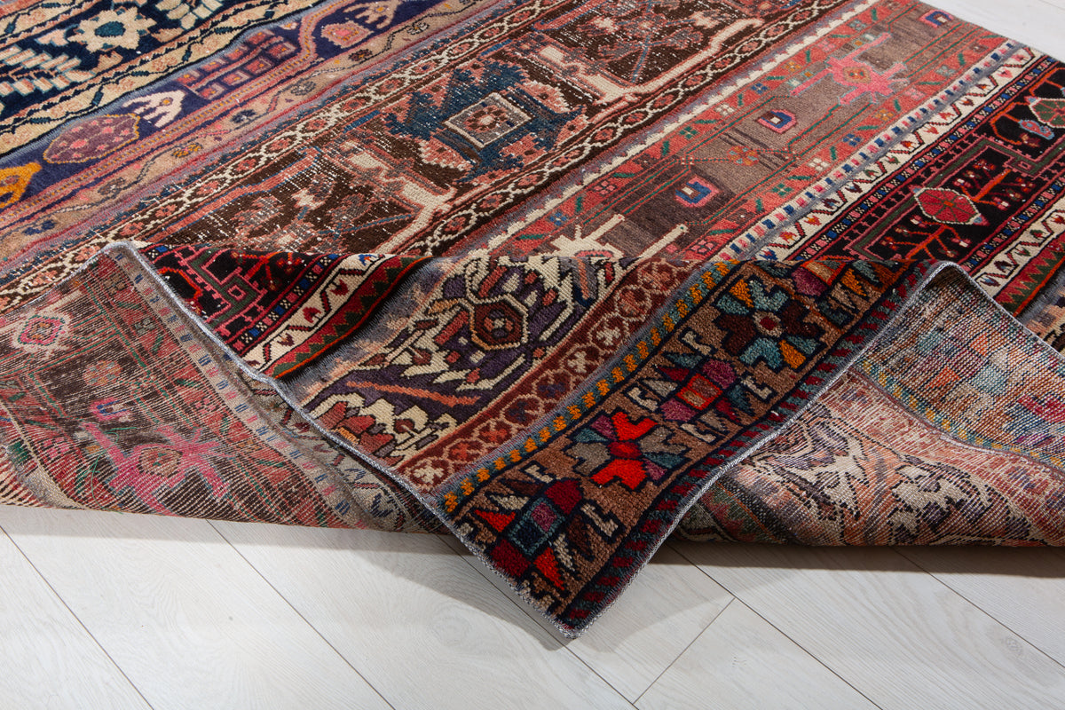 Vintage Multicolour Hand-Knotted Patchwork Rug – 7' 10" x 5' 8" (240 x 173 cm)