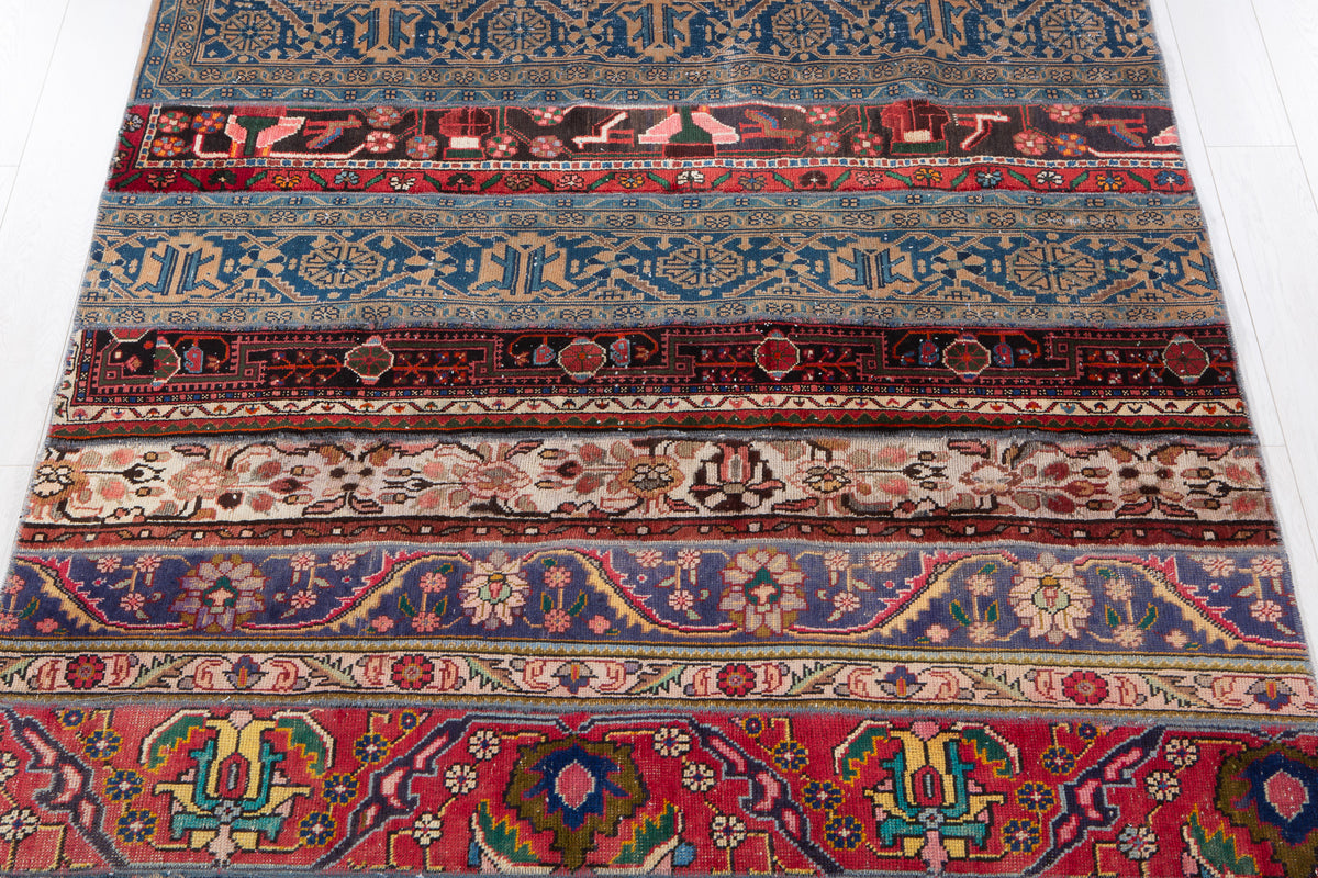 Vintage Multicolour Hand-Knotted Patchwork Rug – 8' 0" x 5' 7" (243 x 170 cm)