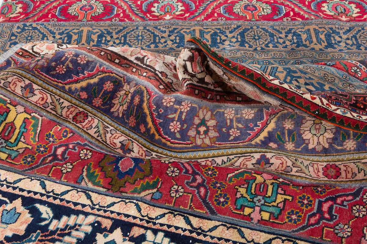 Vintage Multicolour Hand-Knotted Patchwork Rug – 8' 0" x 5' 7" (243 x 170 cm)