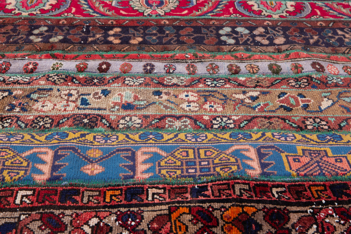 Vintage Multicolour Hand-Knotted Patchwork Rug – 7' 11" x 5' 5" (242 x 166 cm)