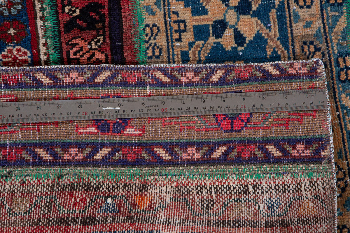 Vintage Multicolour Hand-Knotted Patchwork Rug – 7' 11" x 5' 5" (242 x 166 cm)