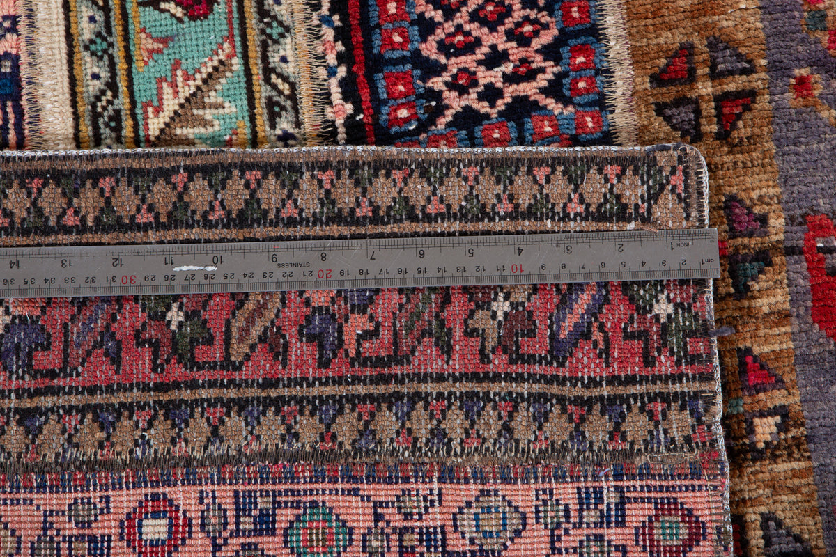 Vintage Multicolour Hand-Knotted Patchwork Rug – 7' 10" x 5' 7" (240 x 171 cm)