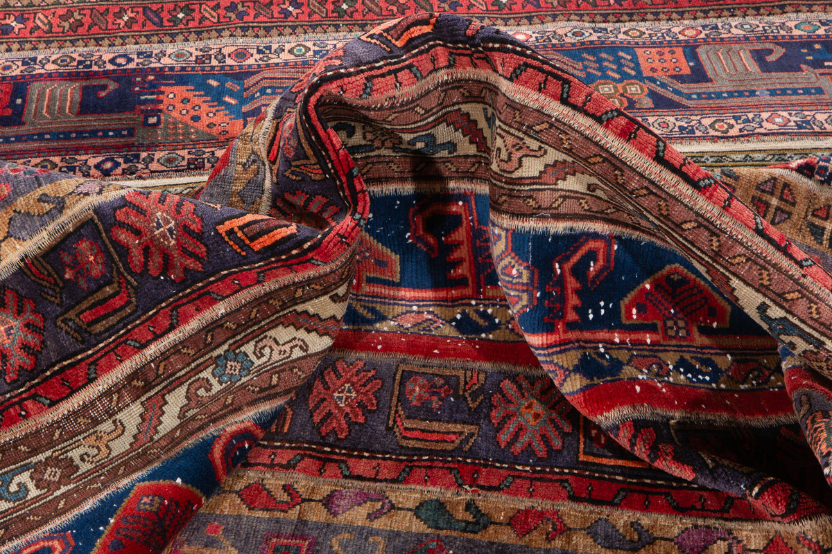 Vintage Multicolour Hand-Knotted Patchwork Rug – 7' 10" x 5' 7" (240 x 171 cm)