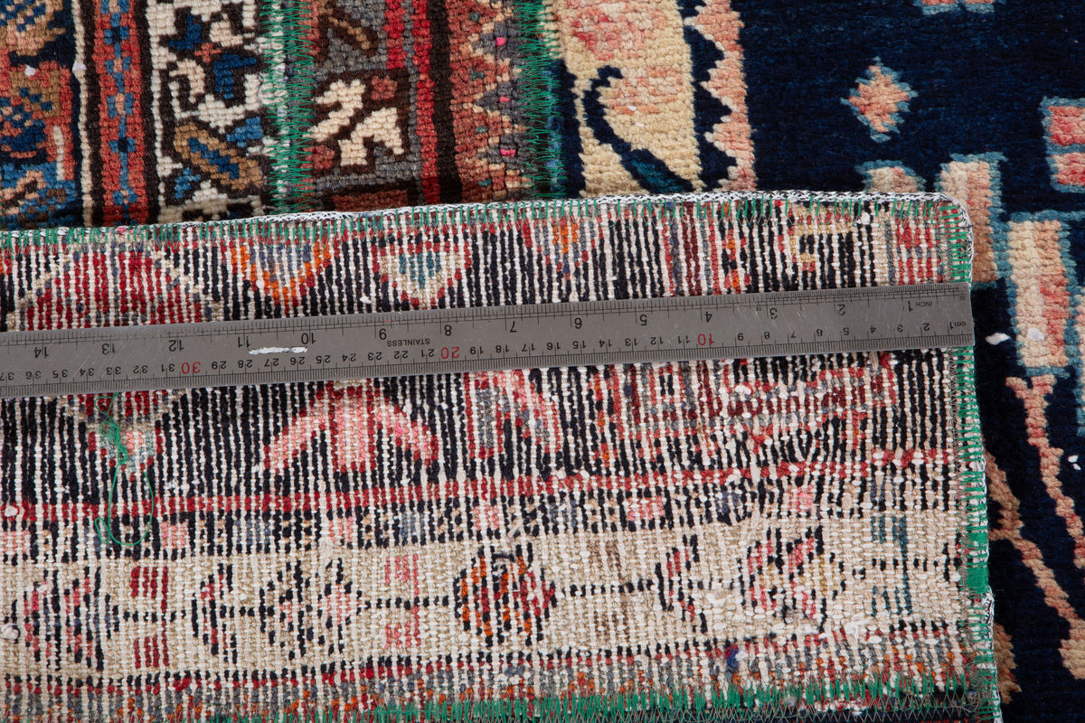 Vintage Multicolour Hand-Knotted Patchwork Rug – 6' 11" x 3' 4" (211 x 101 cm)