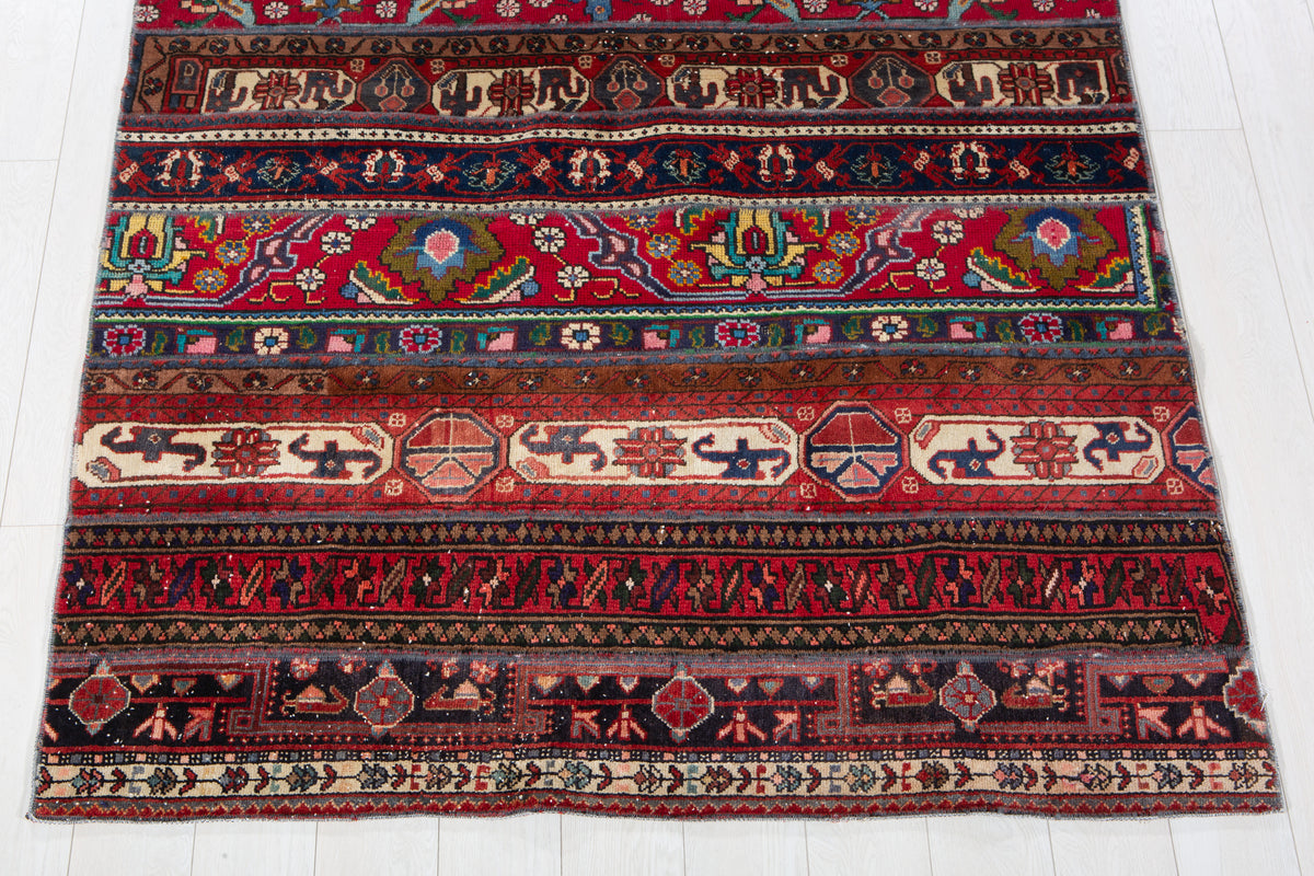 Vintage Multicolour Hand-Knotted Patchwork Rug – 6' 10" x 4' 11" (208 x 151 cm)