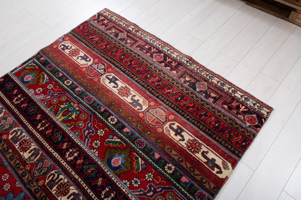 Vintage Multicolour Hand-Knotted Patchwork Rug – 6' 10" x 4' 11" (208 x 151 cm)
